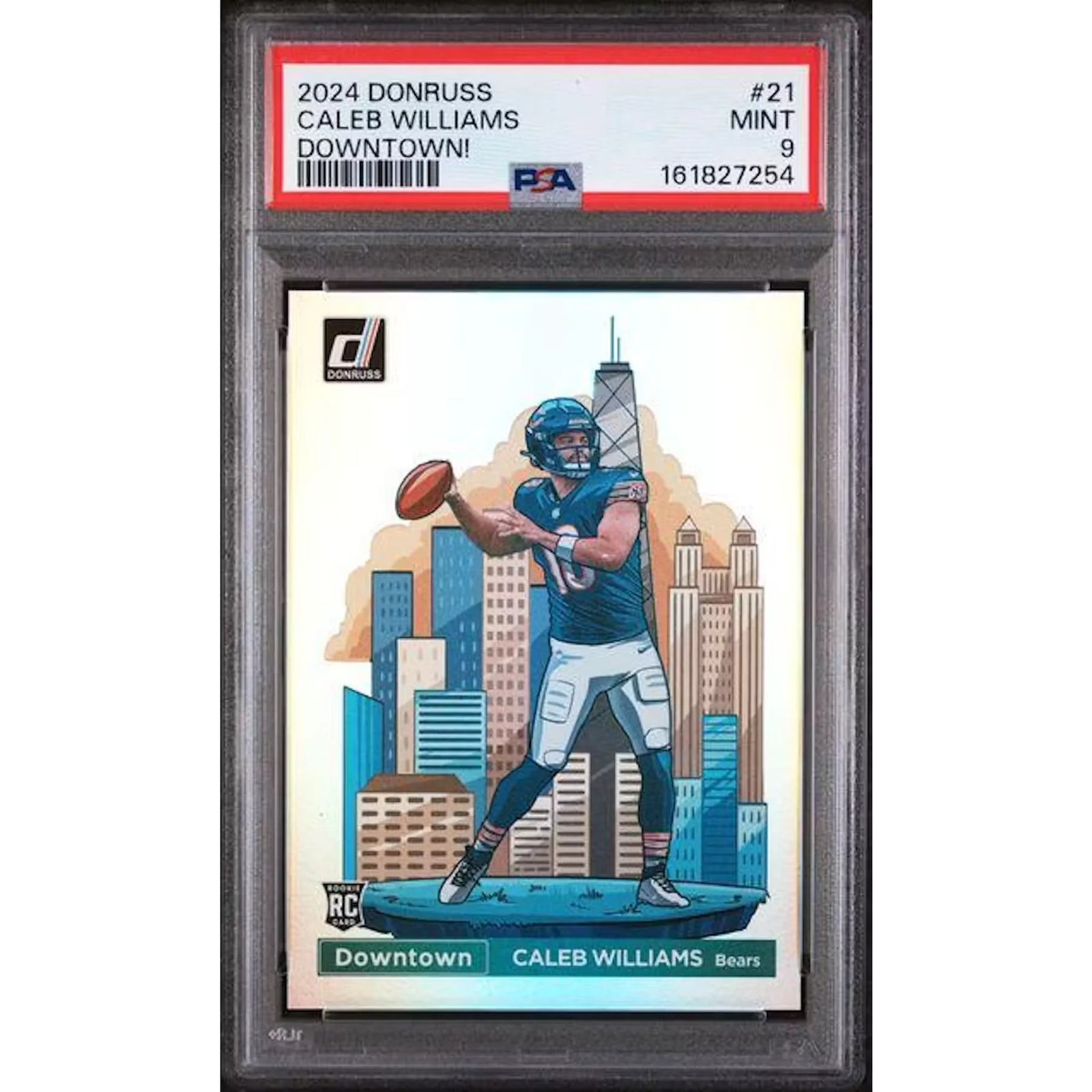 Caleb Williams 2024 Panini Donruss Downtown Rookie #21 | PSA 9