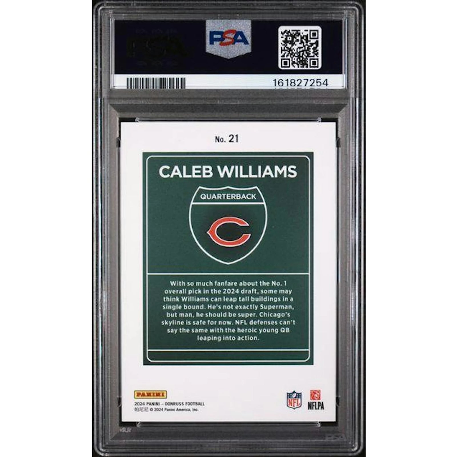 Caleb Williams 2024 Panini Donruss Downtown Rookie #21 | PSA 9