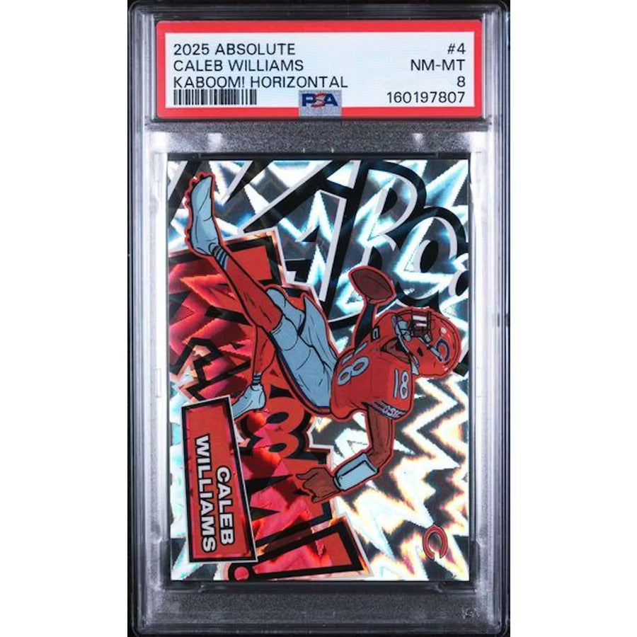 Caleb Williams 2025 Panini Absolute Kaboom #4 | PSA 8