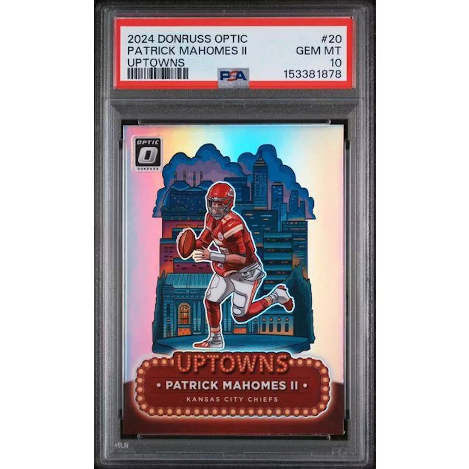 Patrick Mahomes 2024 Panini Donruss Optic Uptowns #20 | PSA 10