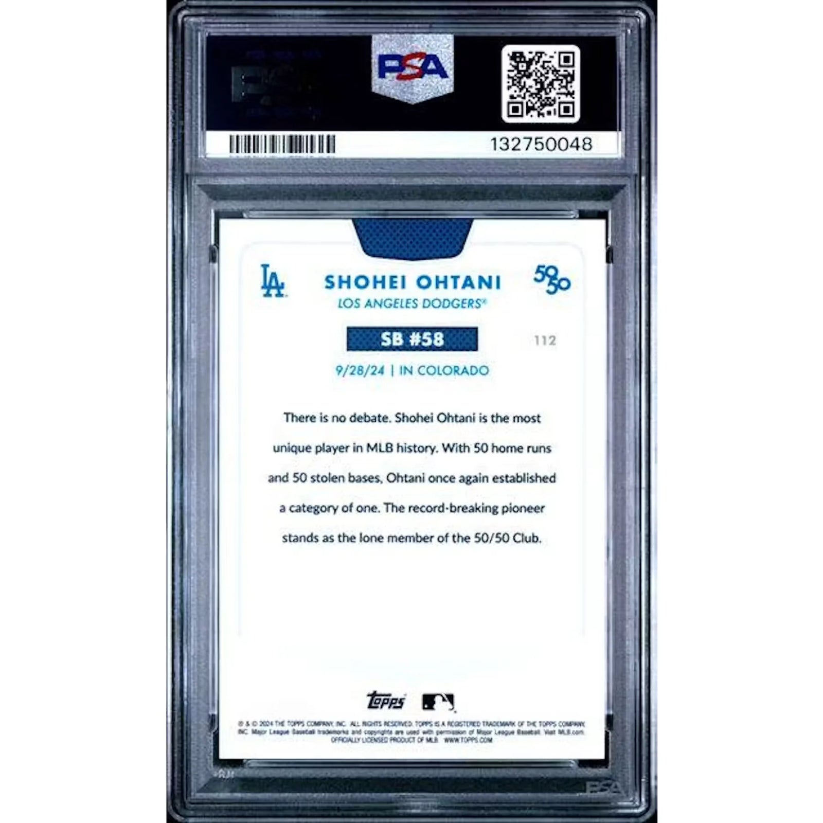 Shohei Ohtani 2024 Topps 50/50 #112 | PSA 10
