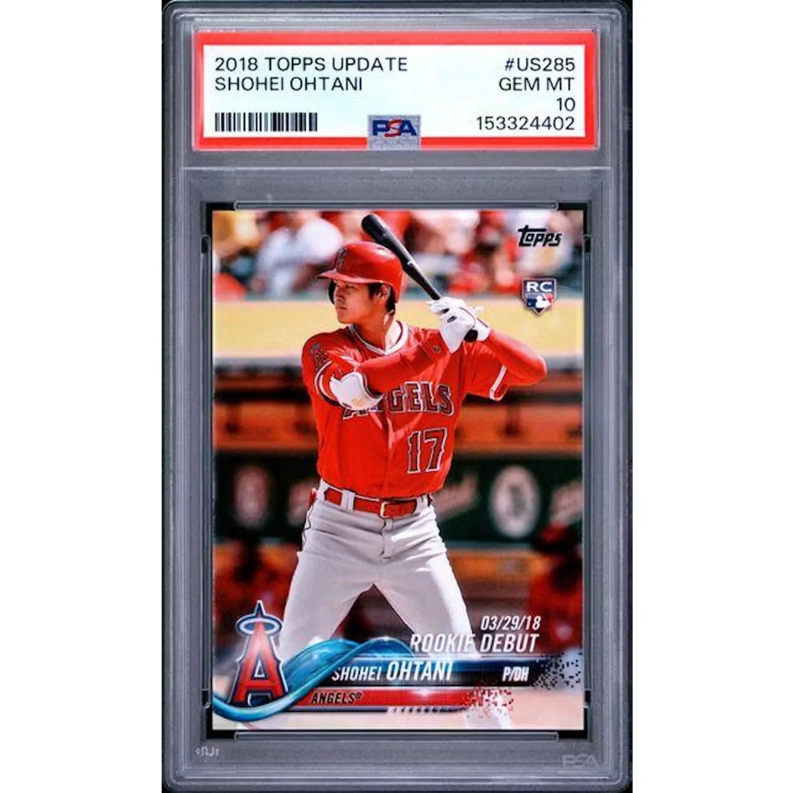 2018 Topps Update Shohei Ohtani Rookie #US285 PSA 10 - D2