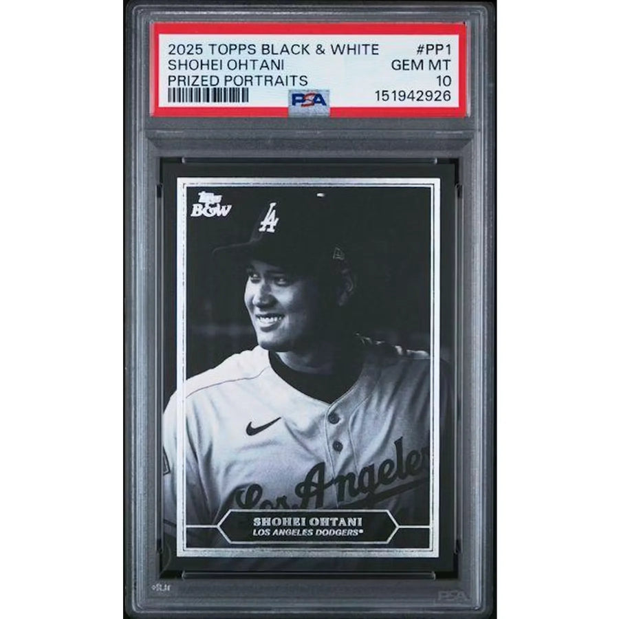 Shohei Ohtani 2025 Topps Black & White Prized Portraits #PP1 | PSA 10