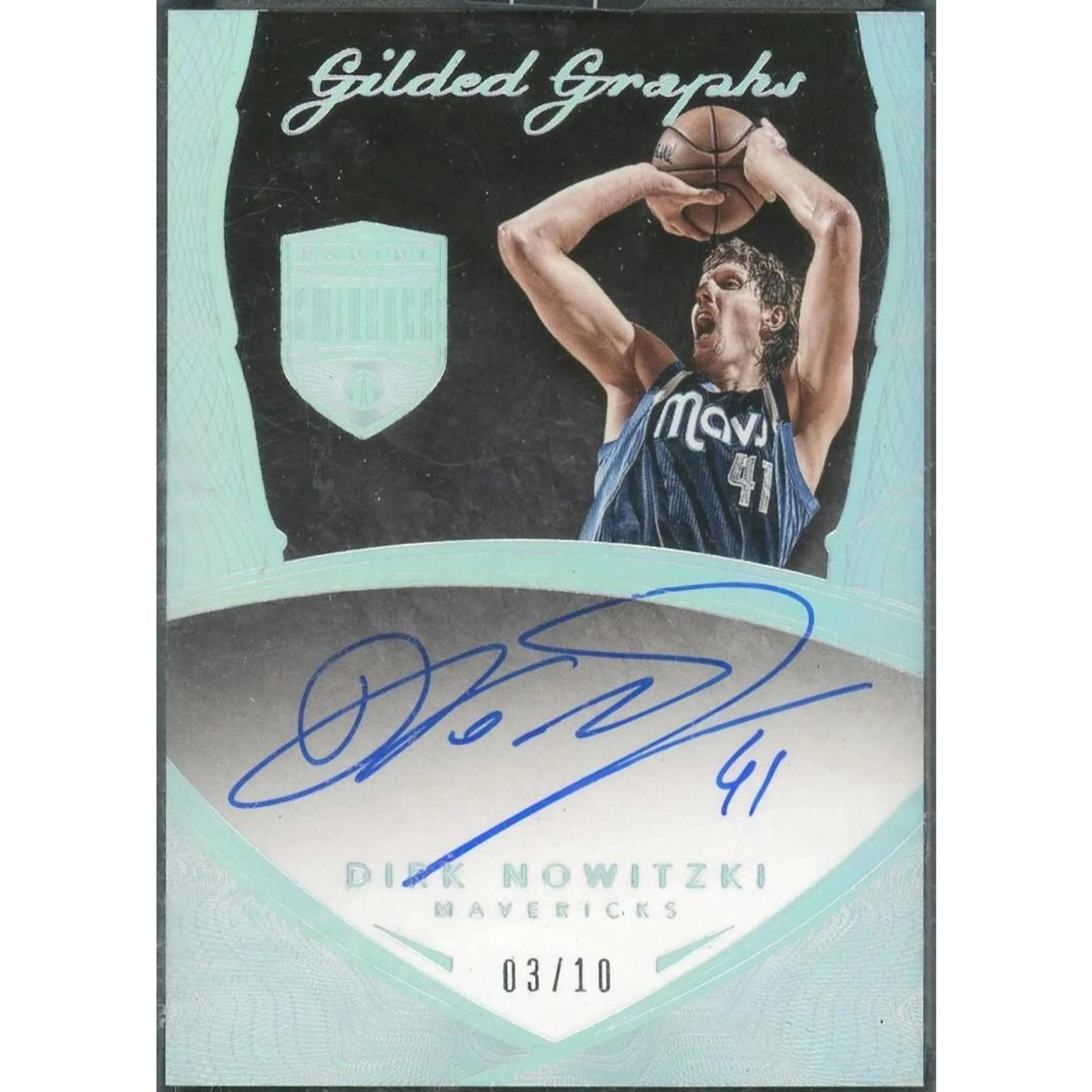 Dirk Nowitzki Signed 2014-15 Panini Eminence Card | Gilded Graphs Auto/10