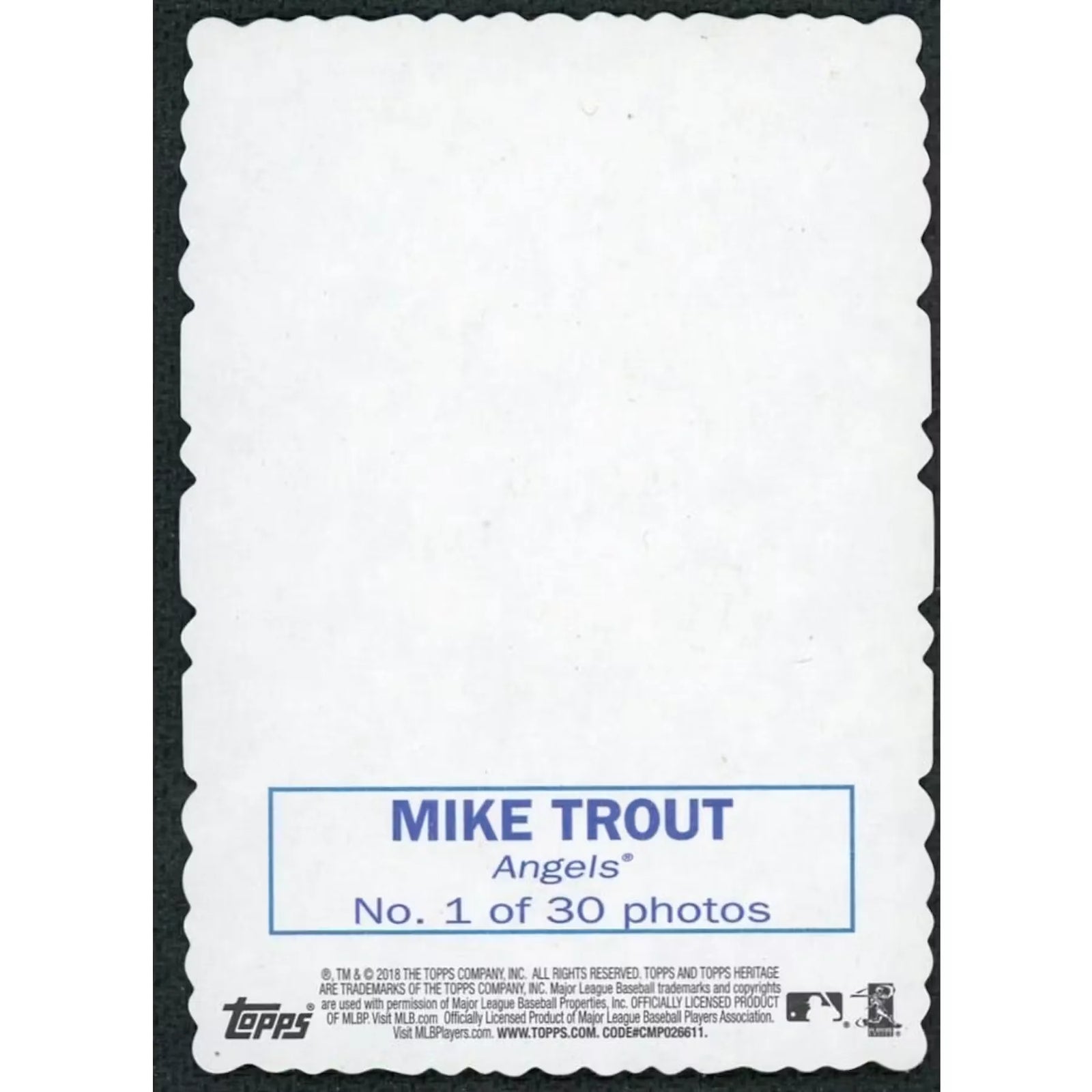 Mike Trout Signed 2018 Topps Heritage Image Variation Card