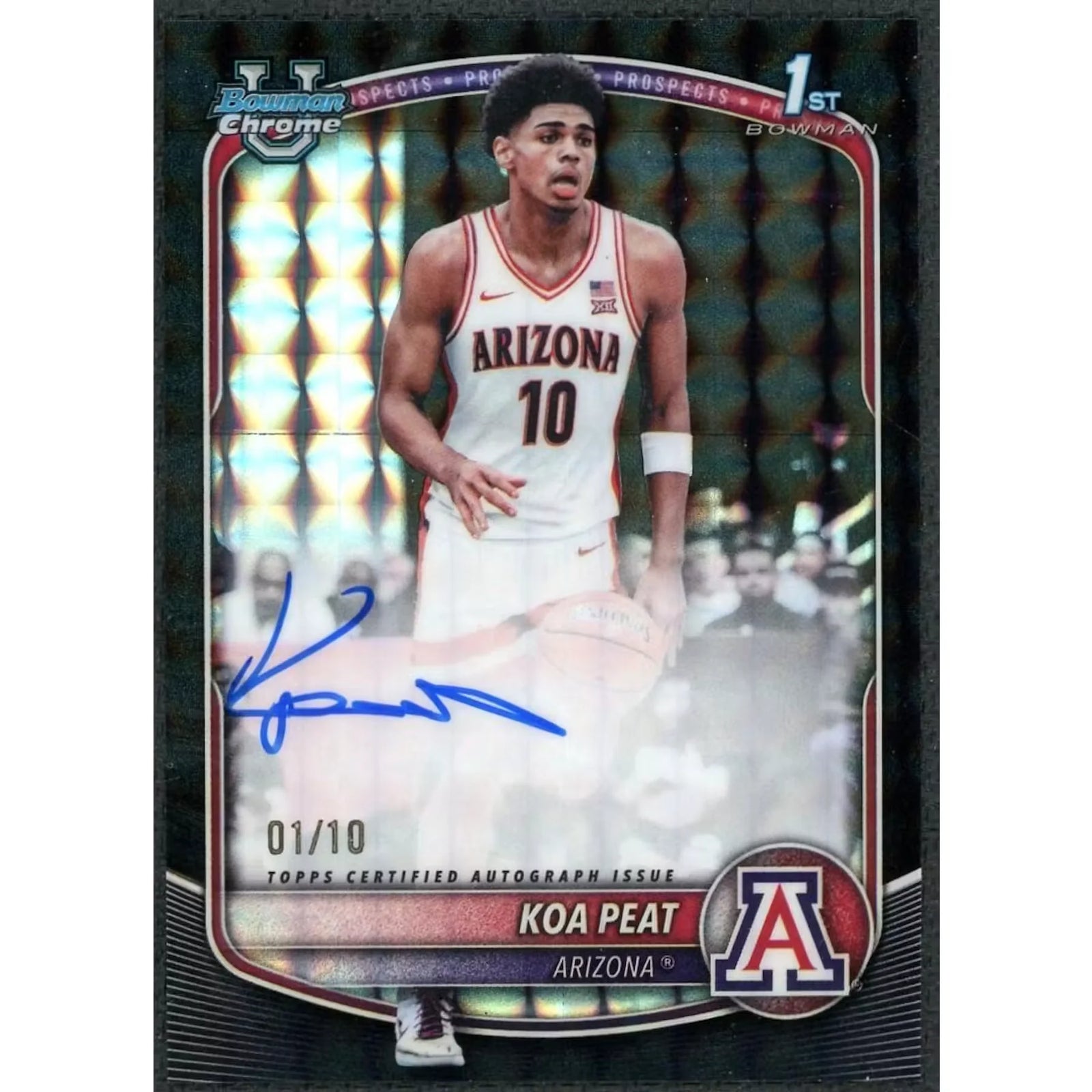 Koa Peat 2025 Topps Bowman Chrome Black Geometric Refractor Rookie Auto |/10