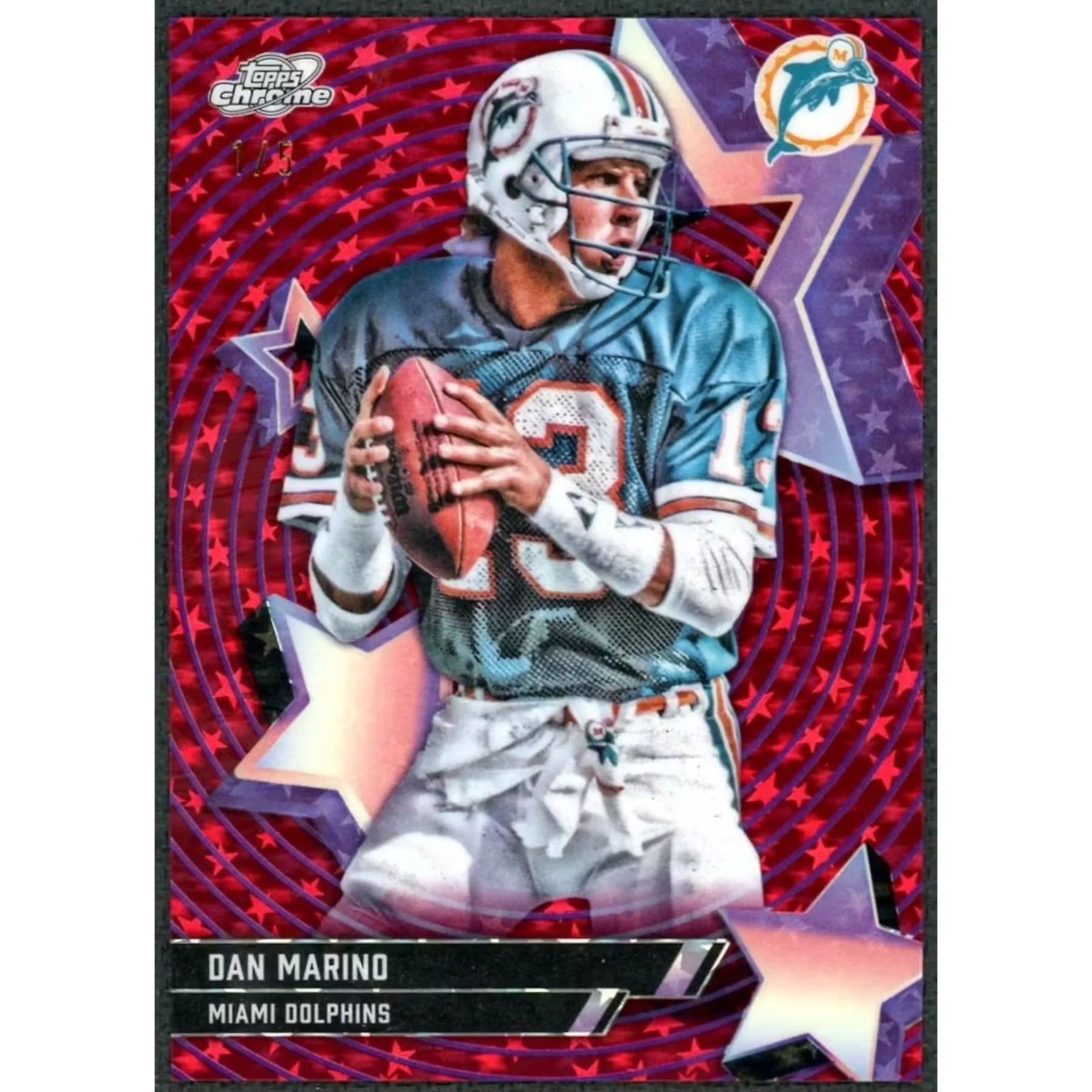 Dan Marino Signed 2025 Topps Cosmic Chrome Red Refractor Card | #SF-98