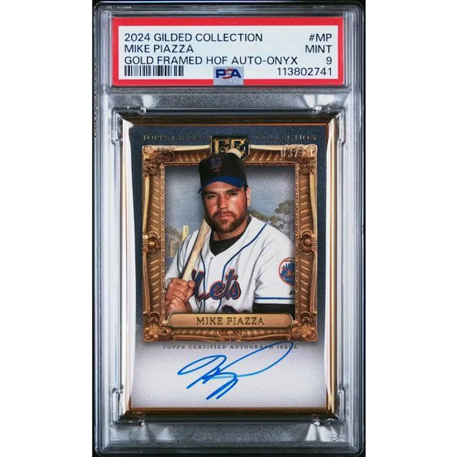Mike Piazza Signed 2024 Topps Gilded Collection Card | PSA 9