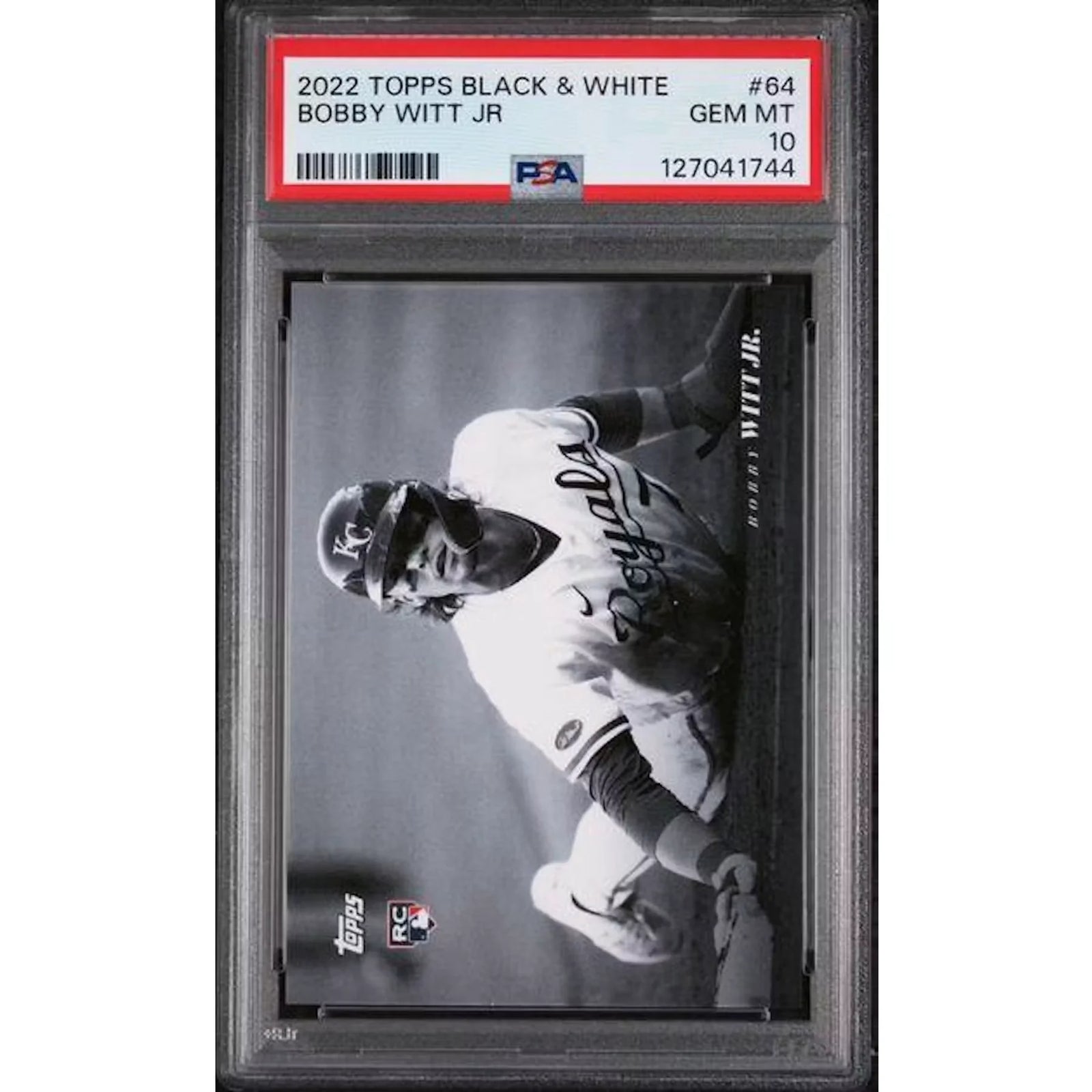 Bobby Witt Jr. Signed 2022 Topps Black & White Rookie #64 | PSA 10
