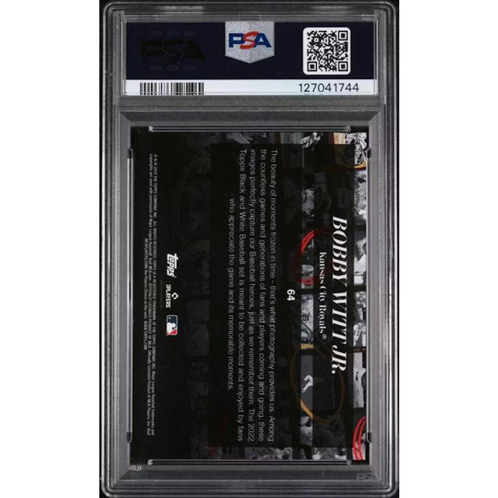 Bobby Witt Jr. Signed 2022 Topps Black & White Rookie #64 | PSA 10