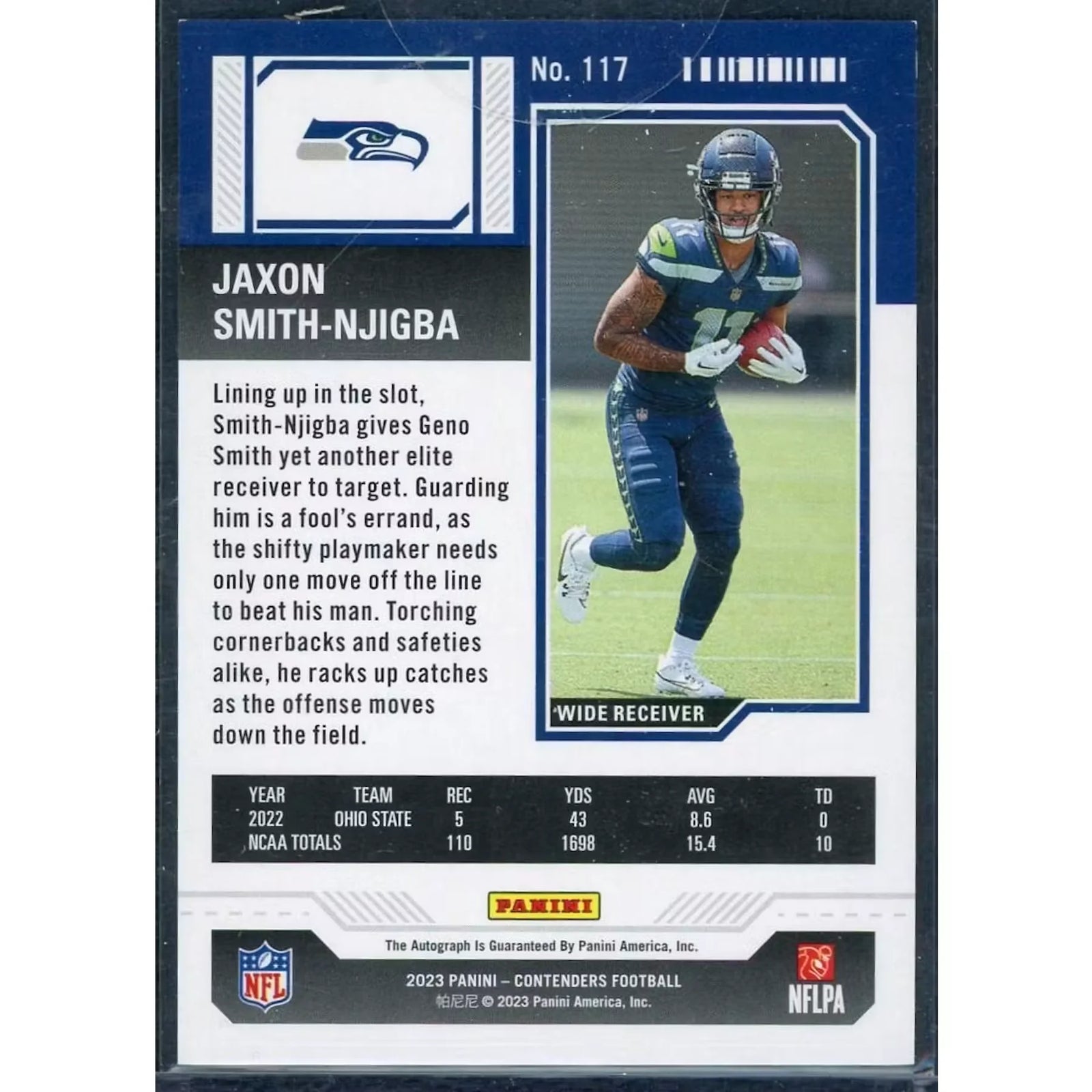 Jaxson Smith-Njigba 2023 Panini Contenders Rookie Auto |/99