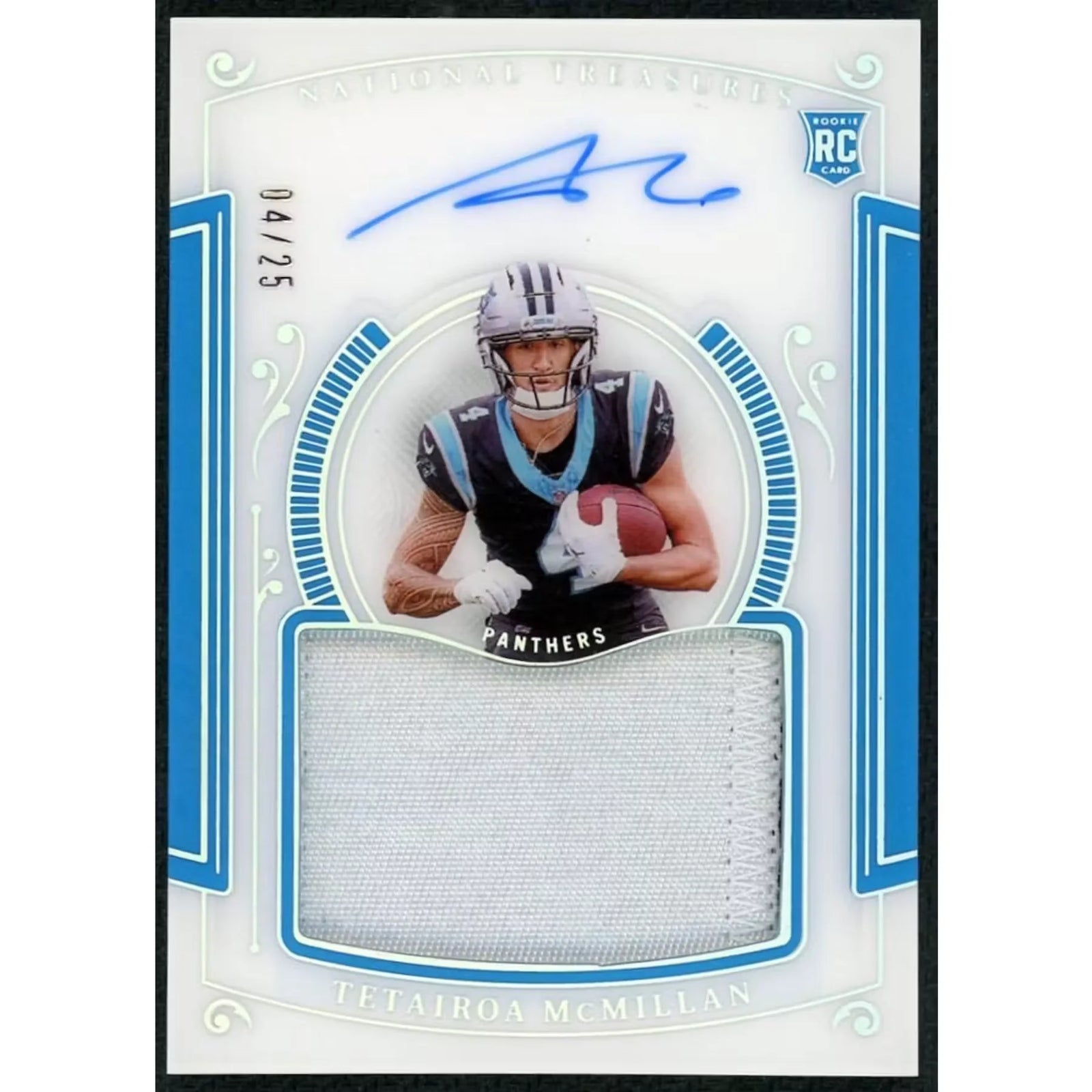Tetairoa McMillan 2025 Panini National Treasures Rookie Patch Auto |/25