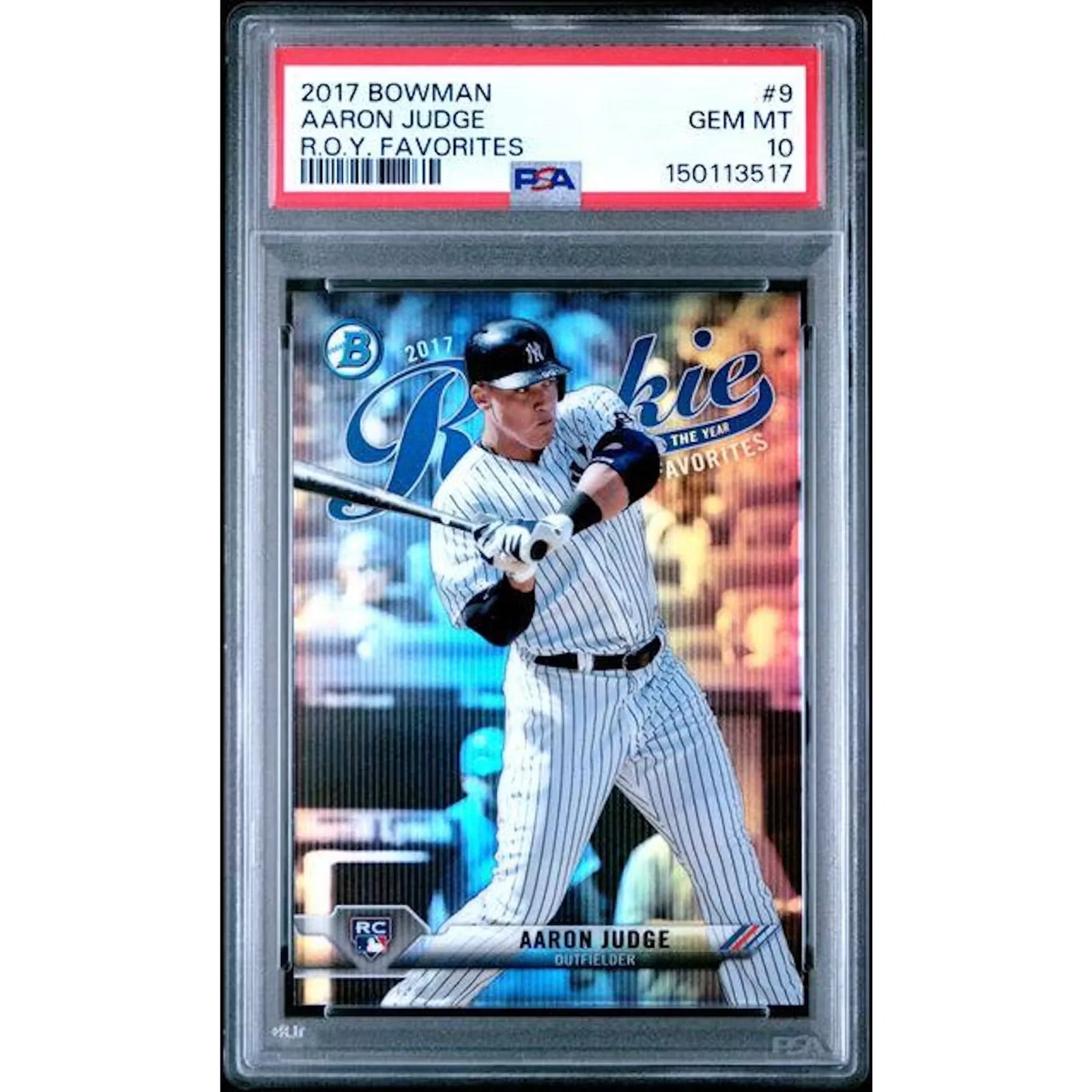 Aaron Judge 2017 Bowman Rookie of the Year Favorites #9 | PSA 10