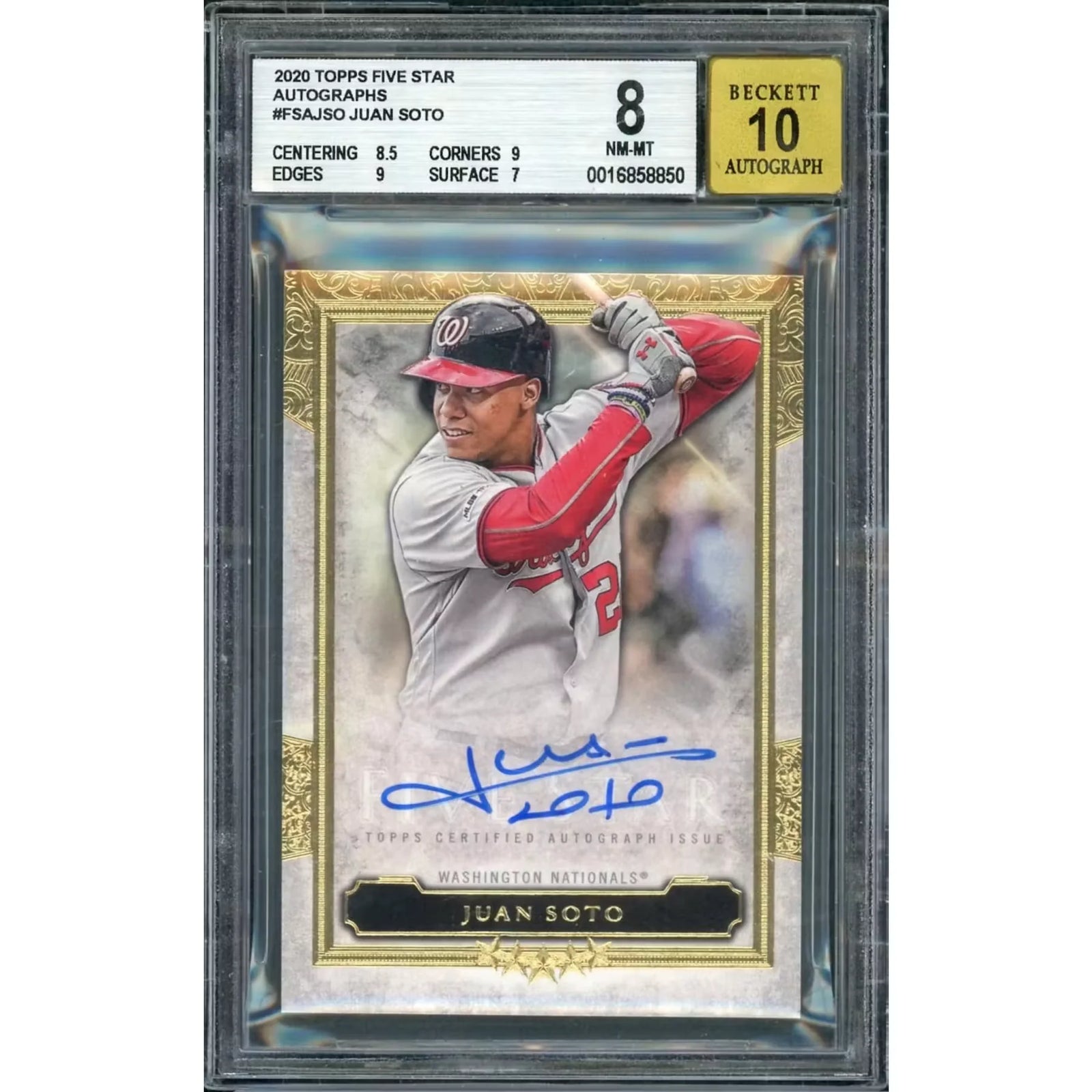 Juan Soto Signed 2020 Topps Five Star Card | BGS 8