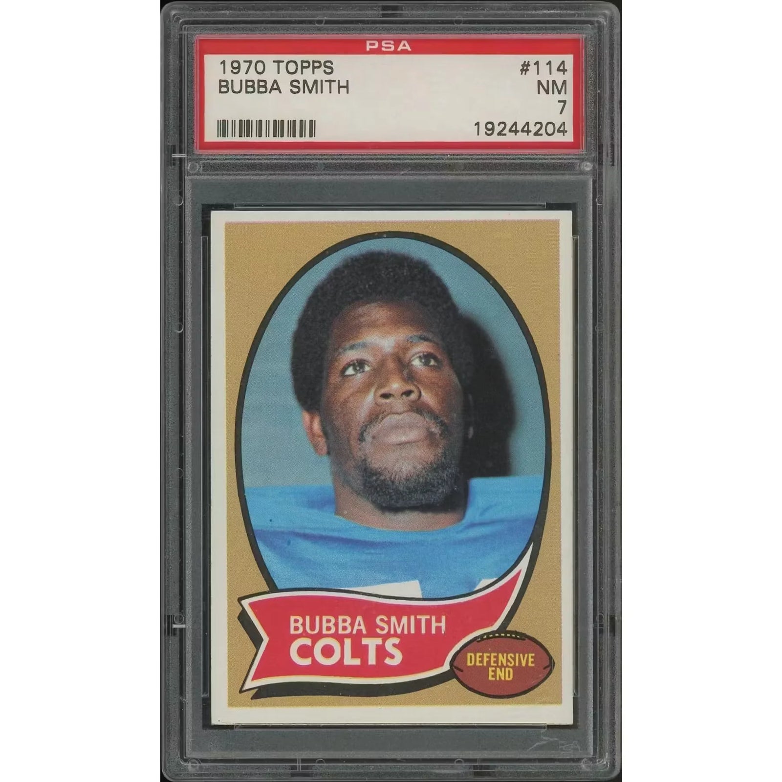Bubba Smith 1970 Topps Football Rookie Card #114 | PSA 7 NM
