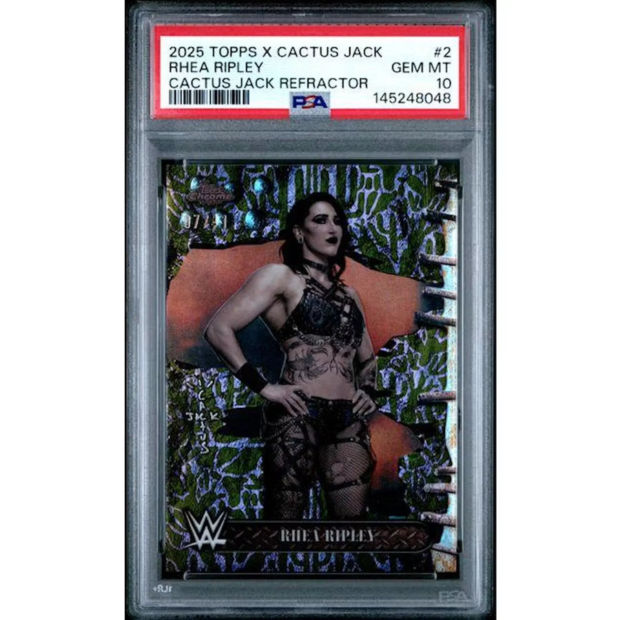 Rhea Ripley 2025 Topps X Cactus Jack Refractor | PSA 10