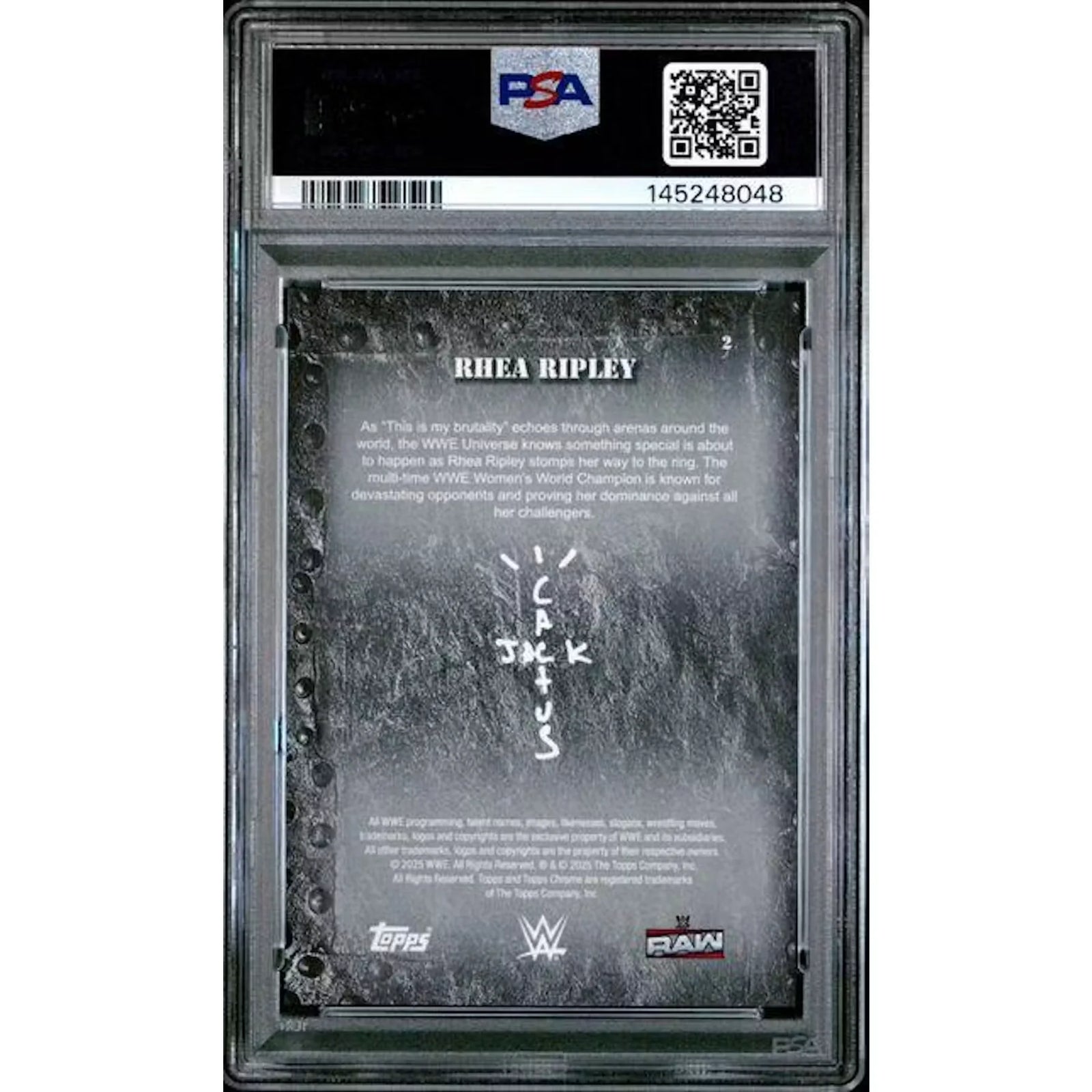 Rhea Ripley 2025 Topps X Cactus Jack Refractor | PSA 10