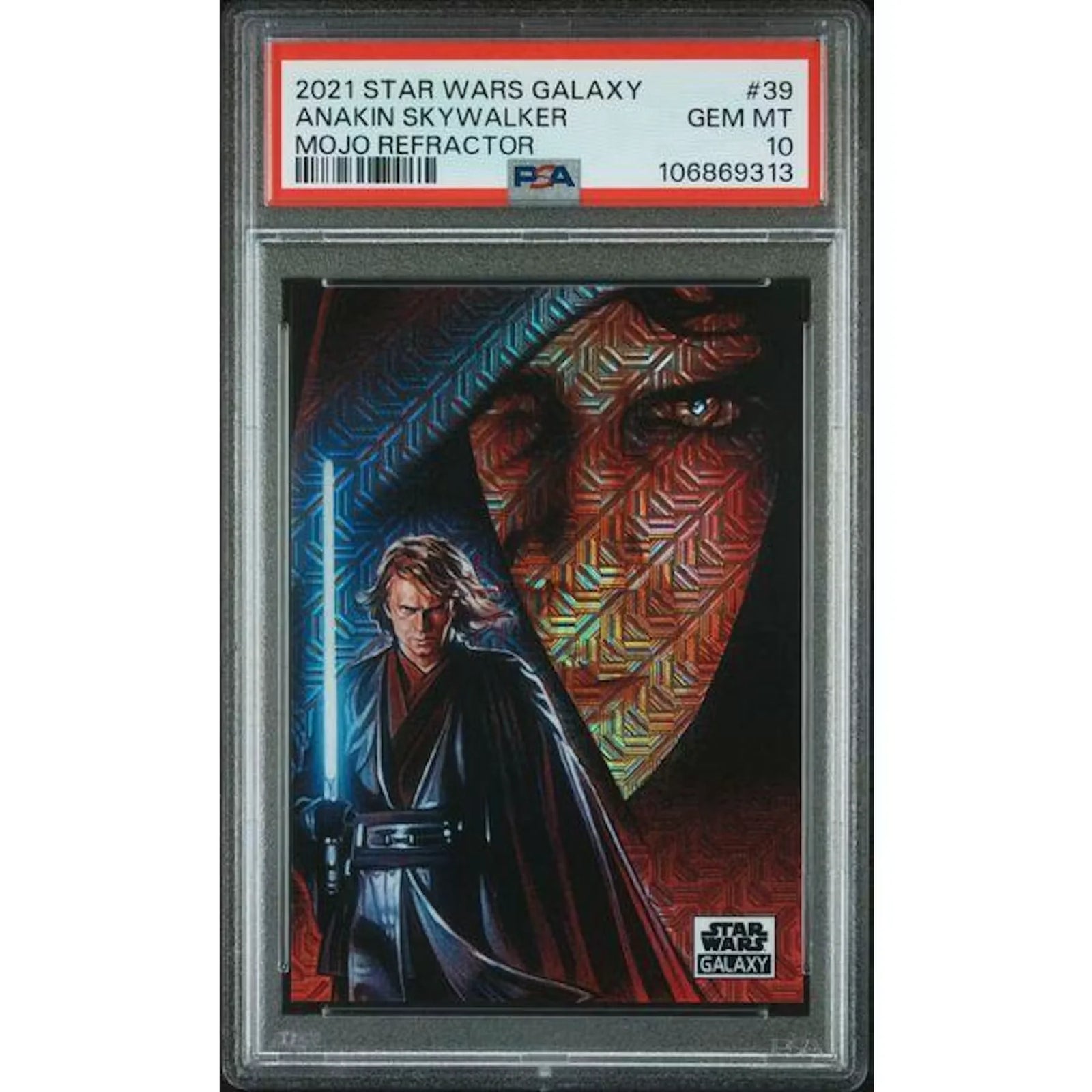 Anakin Skywalker 2021 Topps Chrome Galaxy Card | Mojo Refractor PSA 10