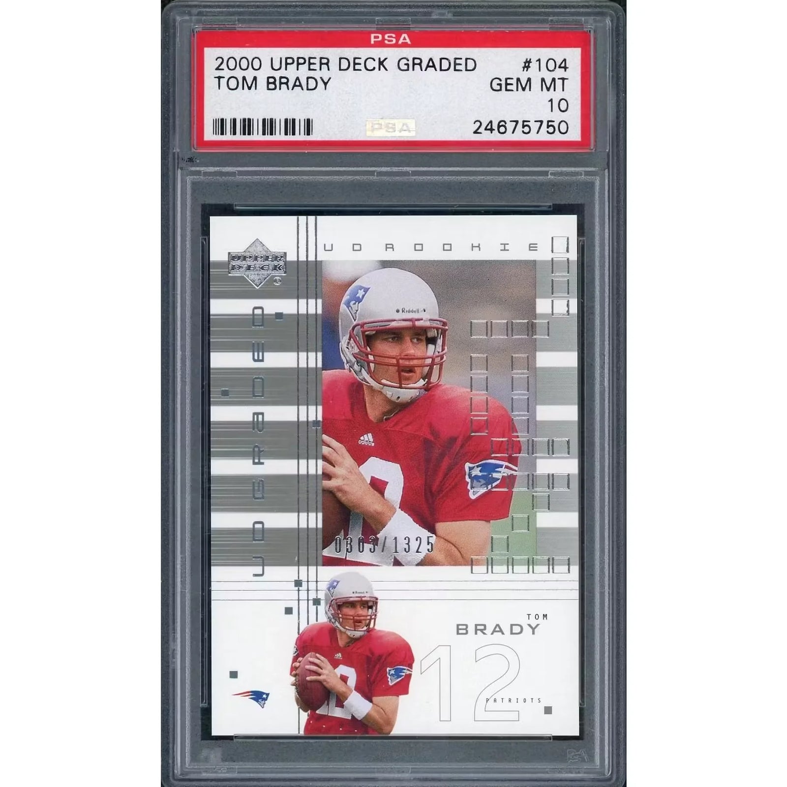 Tom Brady 2000 Upper Deck Rookie Card #104 | PSA 10