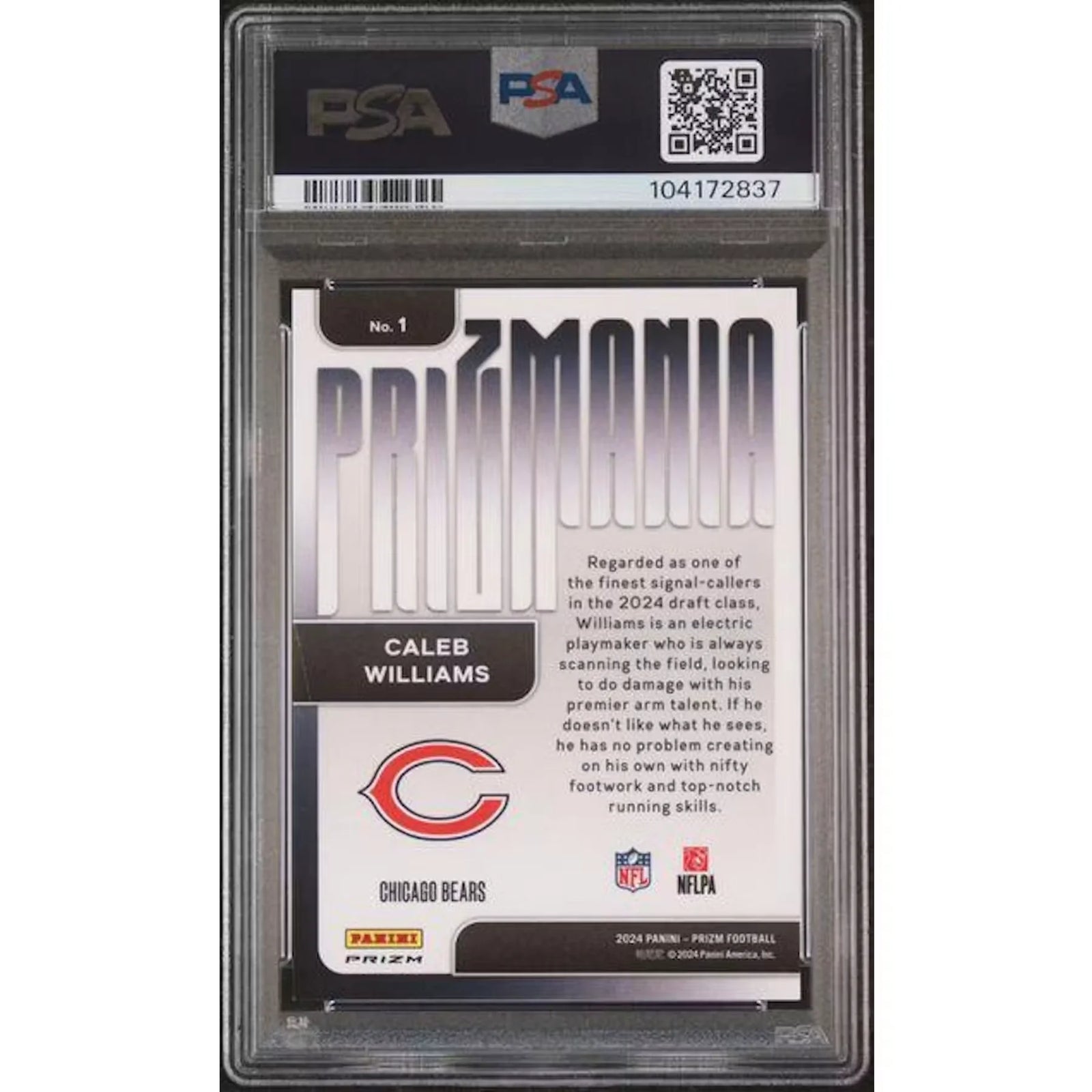 Caleb Williams 2024 Panini Prizm Prizmania Rookie Card #1 | PSA 9