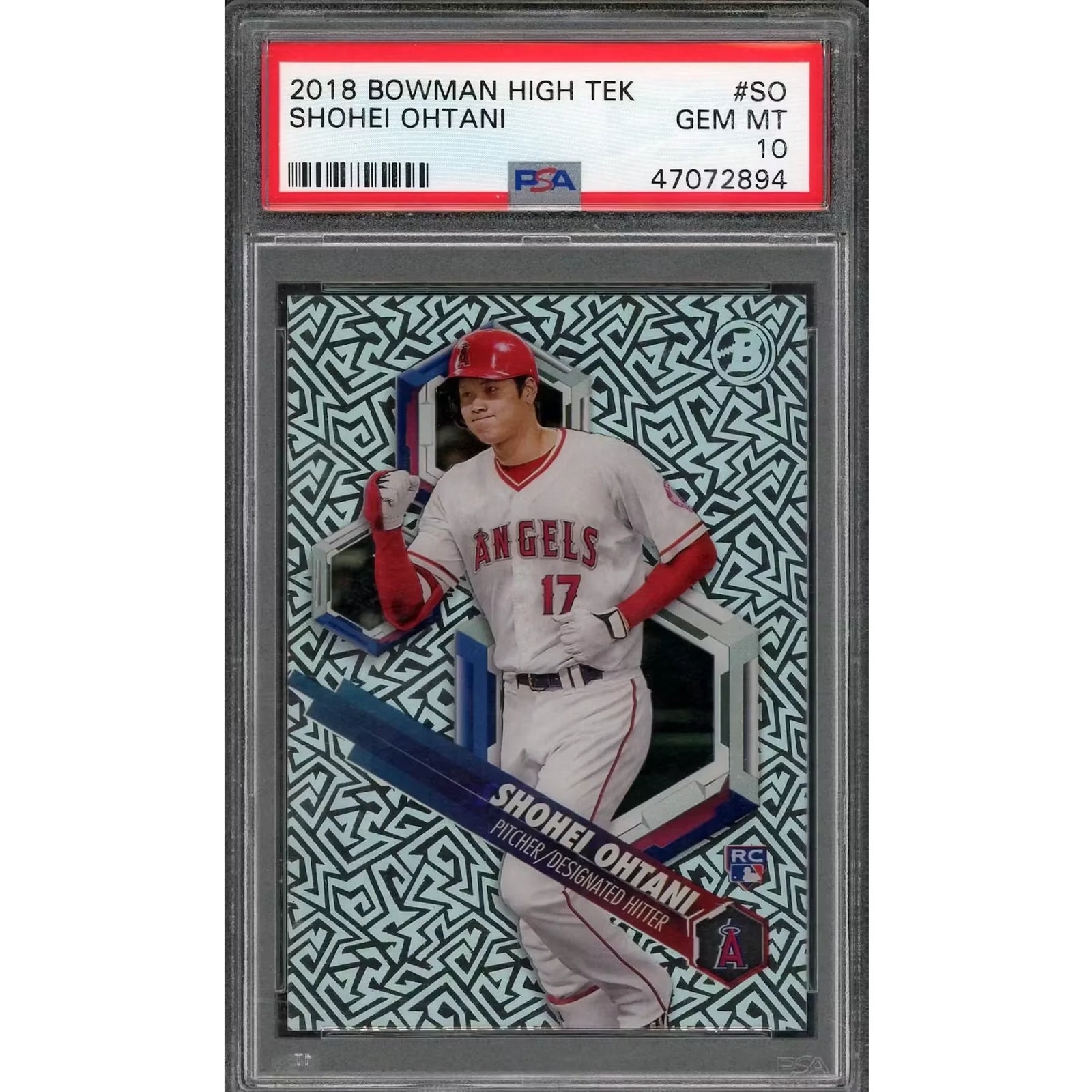 Shohei Ohtani 2018 Bowman High Tek Rookie Card #RHT-SO | PSA 10