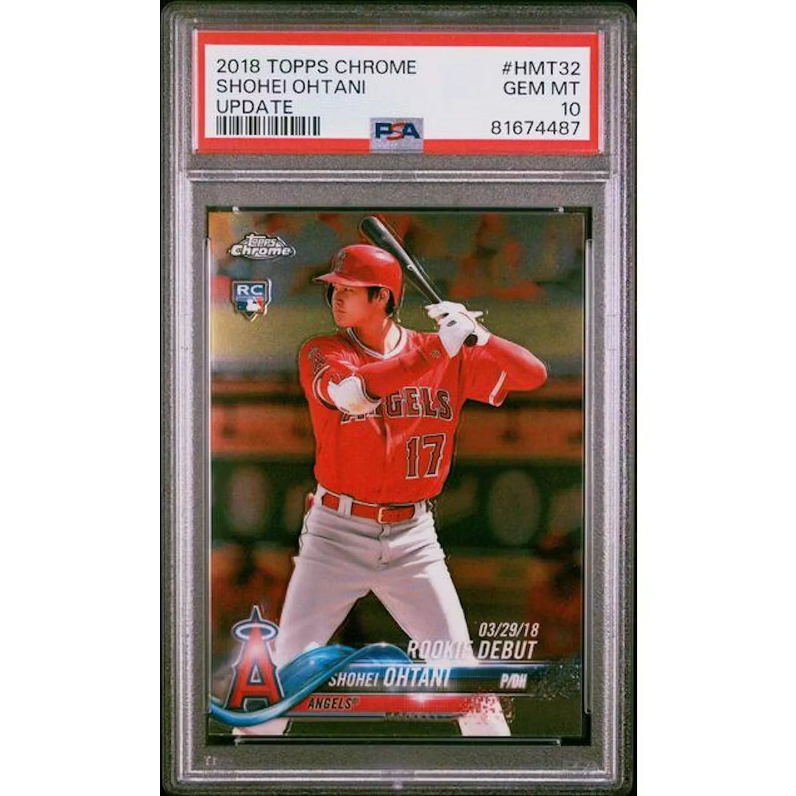 Shohei Ohtani 2018 Topps Chrome Rookie Debut #HMT32 | PSA 10