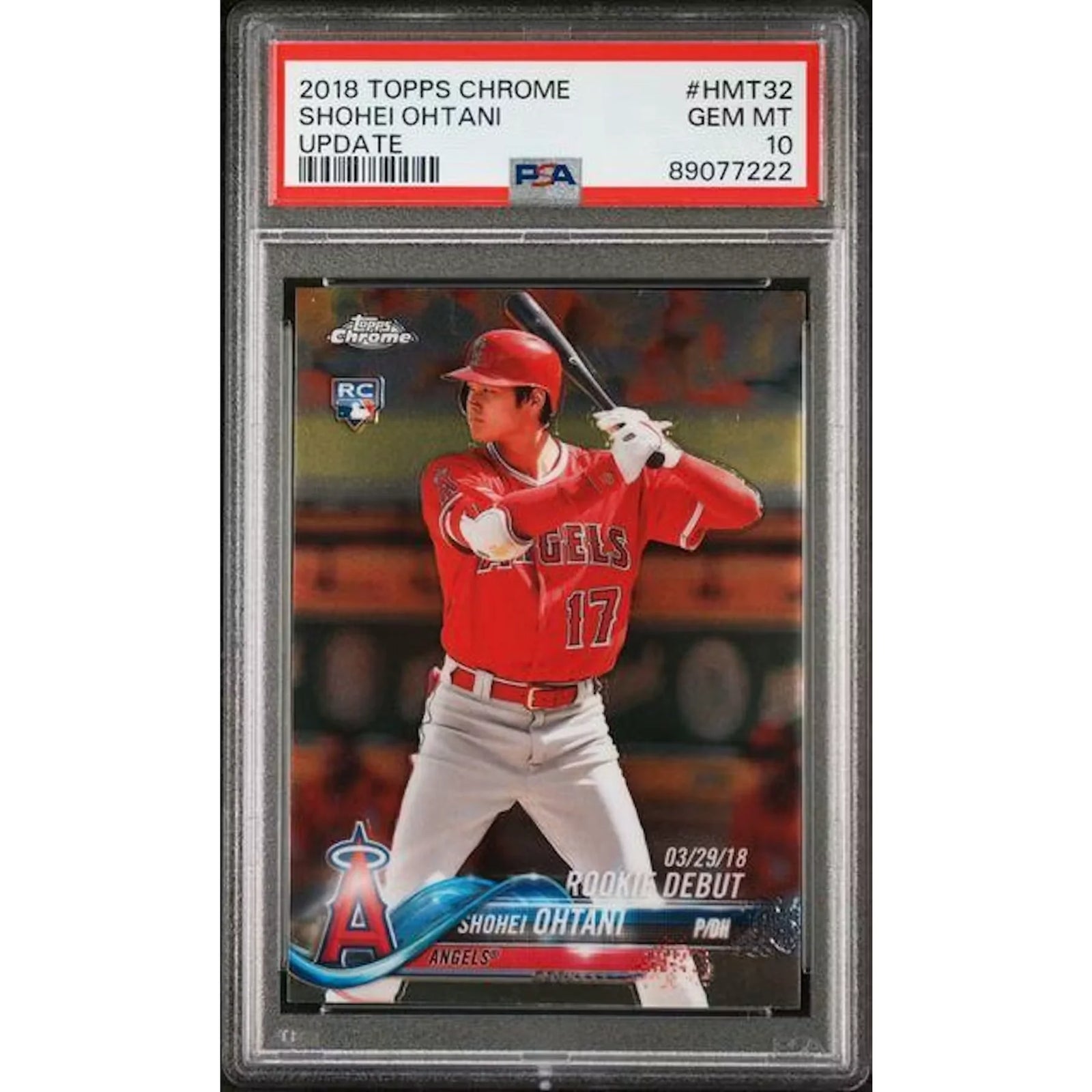 2018 Topps Chrome Update Shohei Ohtani Rookie #HMT32 PSA 10 - D2