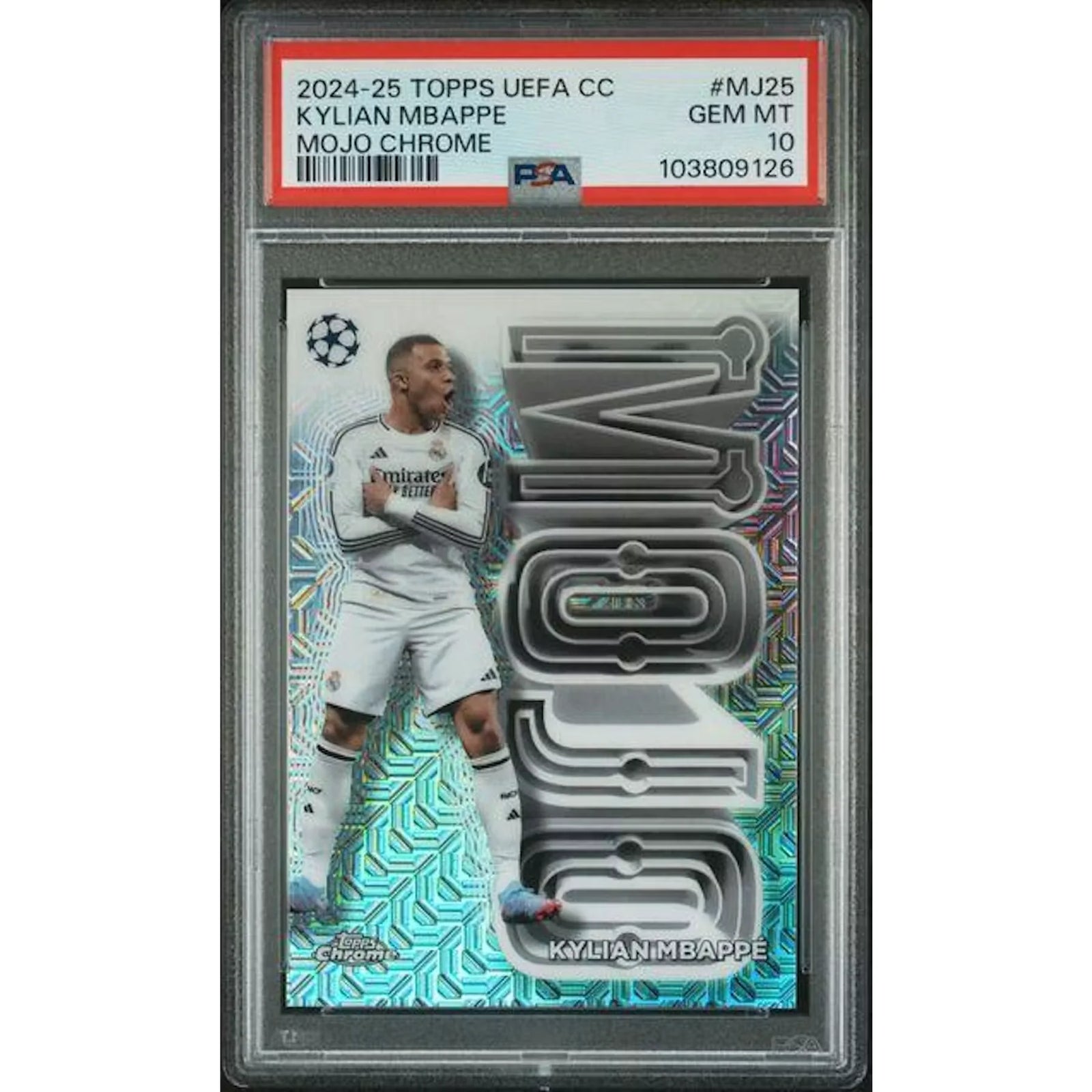 Kylian Mbappe 2024-25 Topps UEFA Club Mojo Chrome #MJ25 | PSA 10