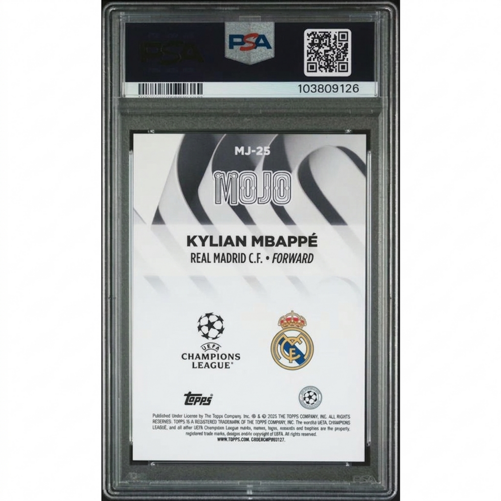 Kylian Mbappe 2024-25 Topps UEFA Club Mojo Chrome #MJ25 | PSA 10
