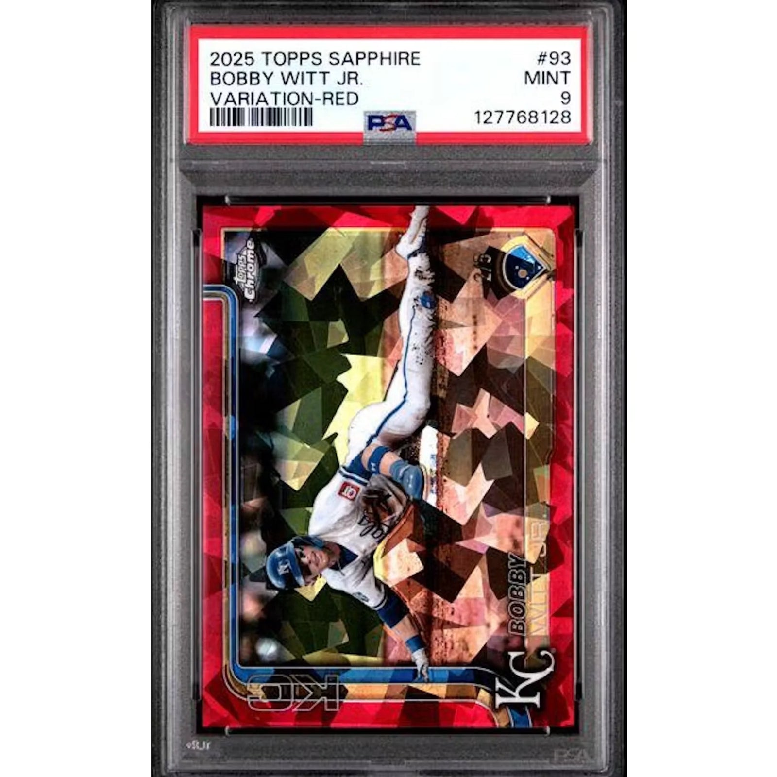 Bobby Witt Jr. 2025 Topps Chrome Sapphire #93 | PSA 9 Red Variation