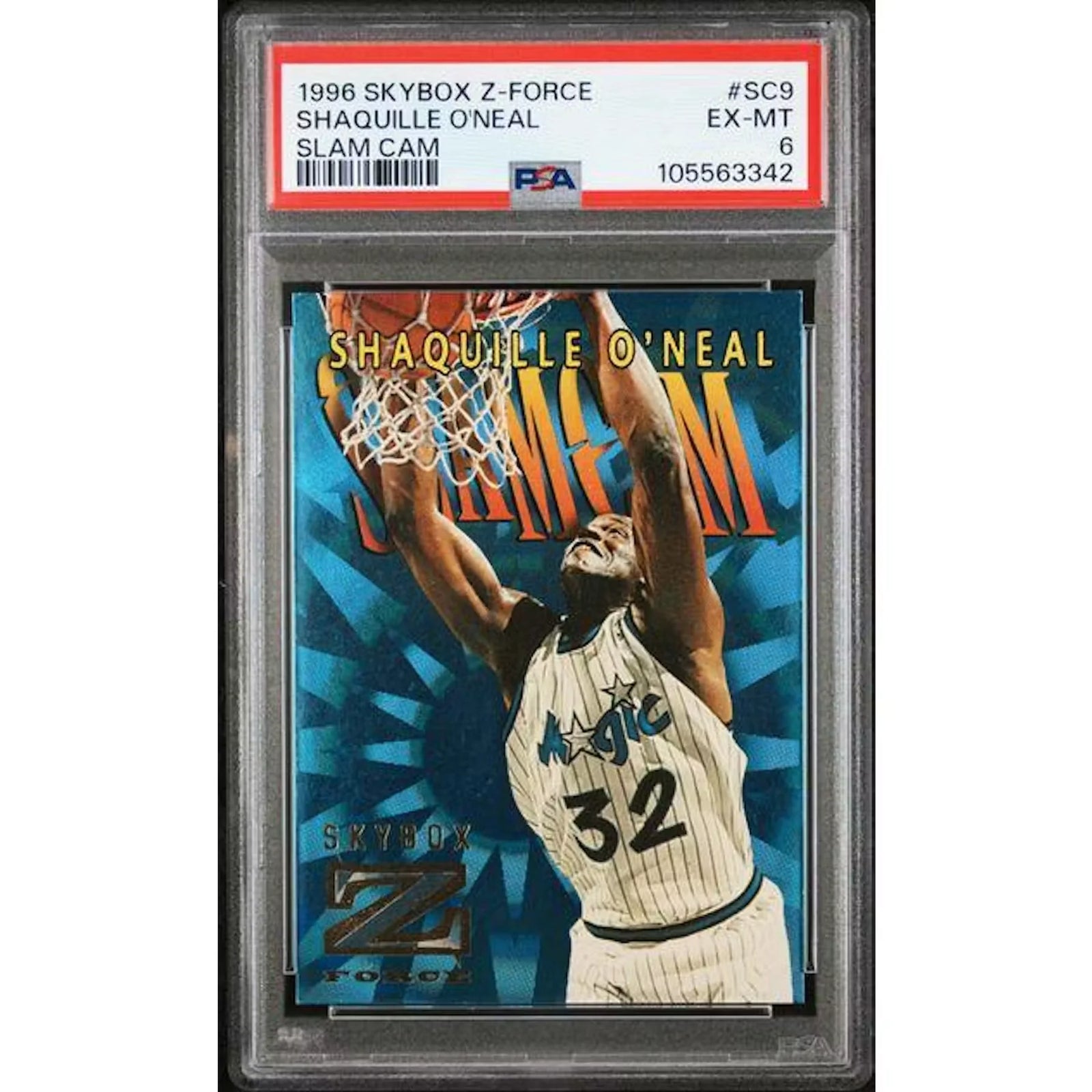 Shaquille O'Neal 1996 Skybox Z-Force Slam Cam #SC9 | PSA 6