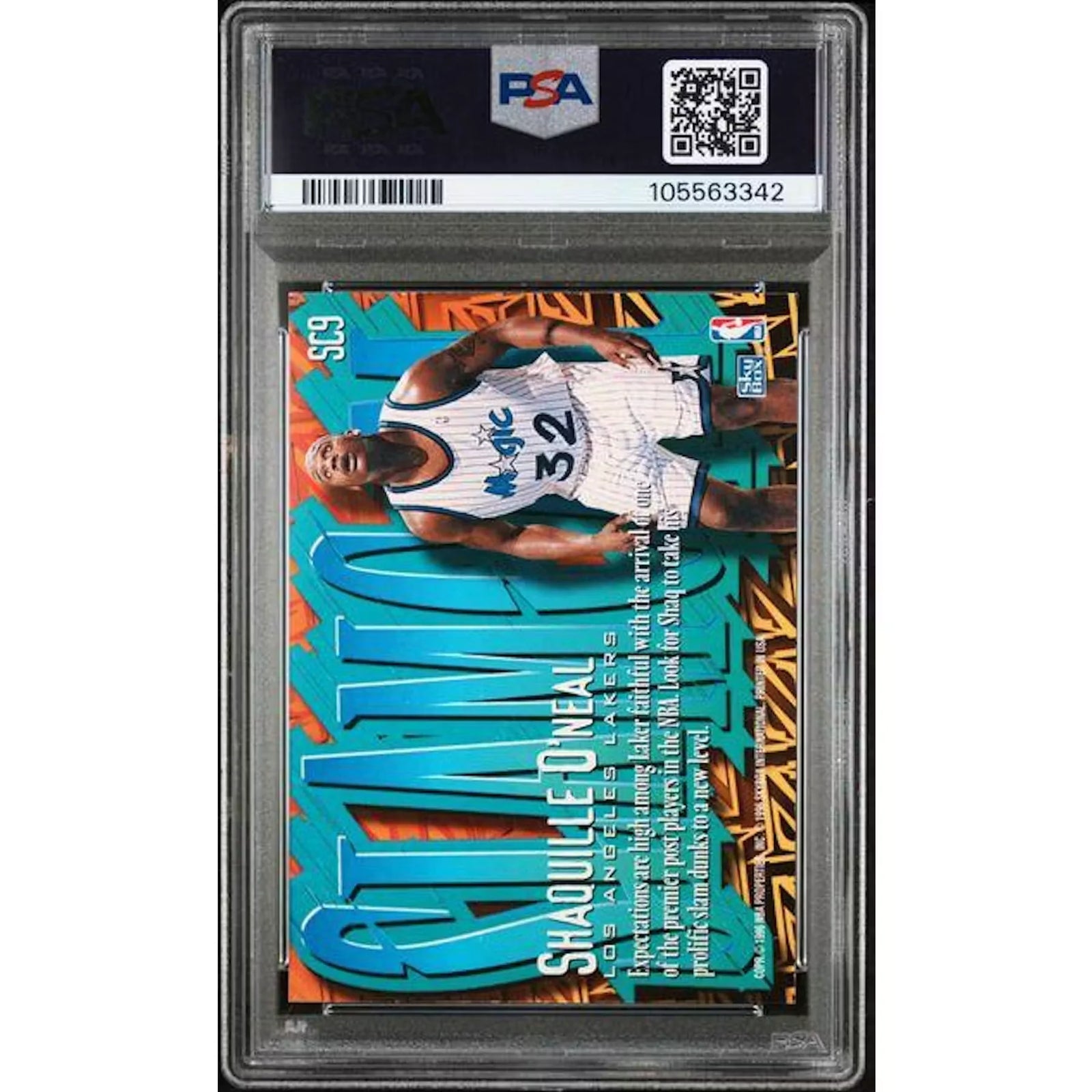 Shaquille O'Neal 1996 Skybox Z-Force Slam Cam #SC9 | PSA 6