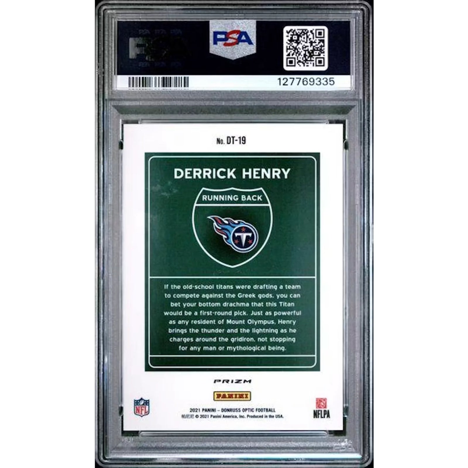 Derrick Henry 2021 Panini Donruss Optic Downtown #DT19 | PSA 9