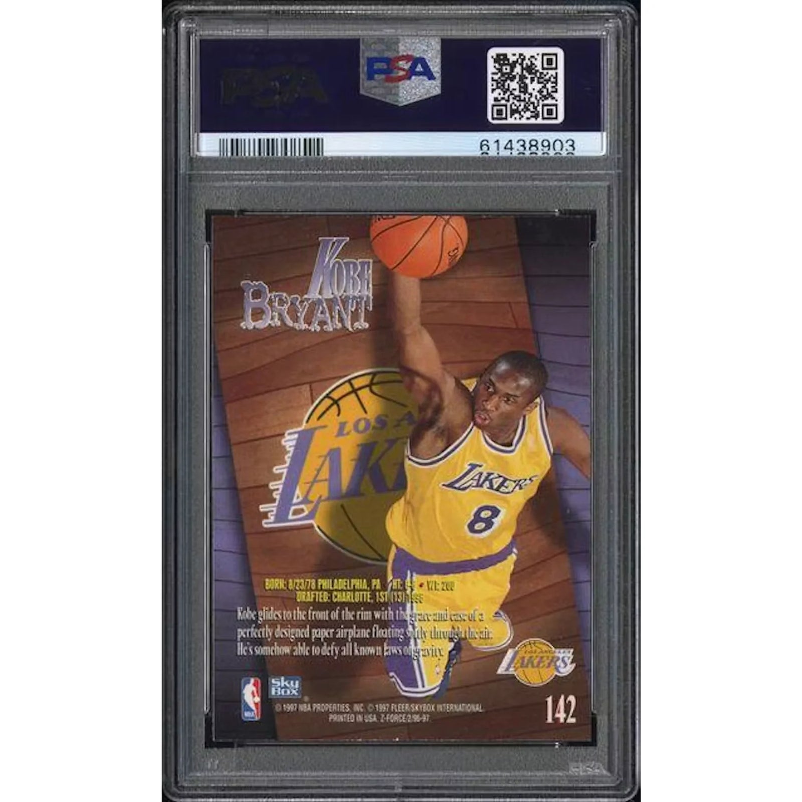 Kobe Bryant 1996 Skybox Z-Force Rookie Card #142 | PSA 9