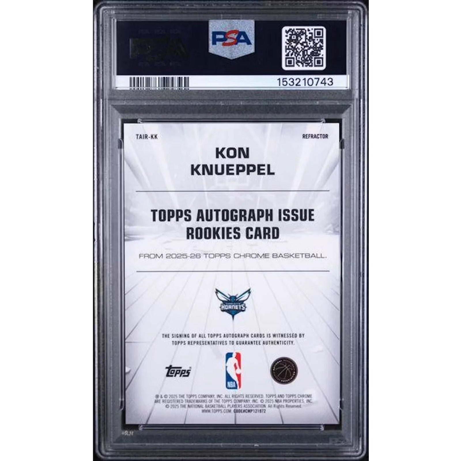 Kon Knueppel 2025-26 Topps Chrome Rookies Refractor | PSA 9