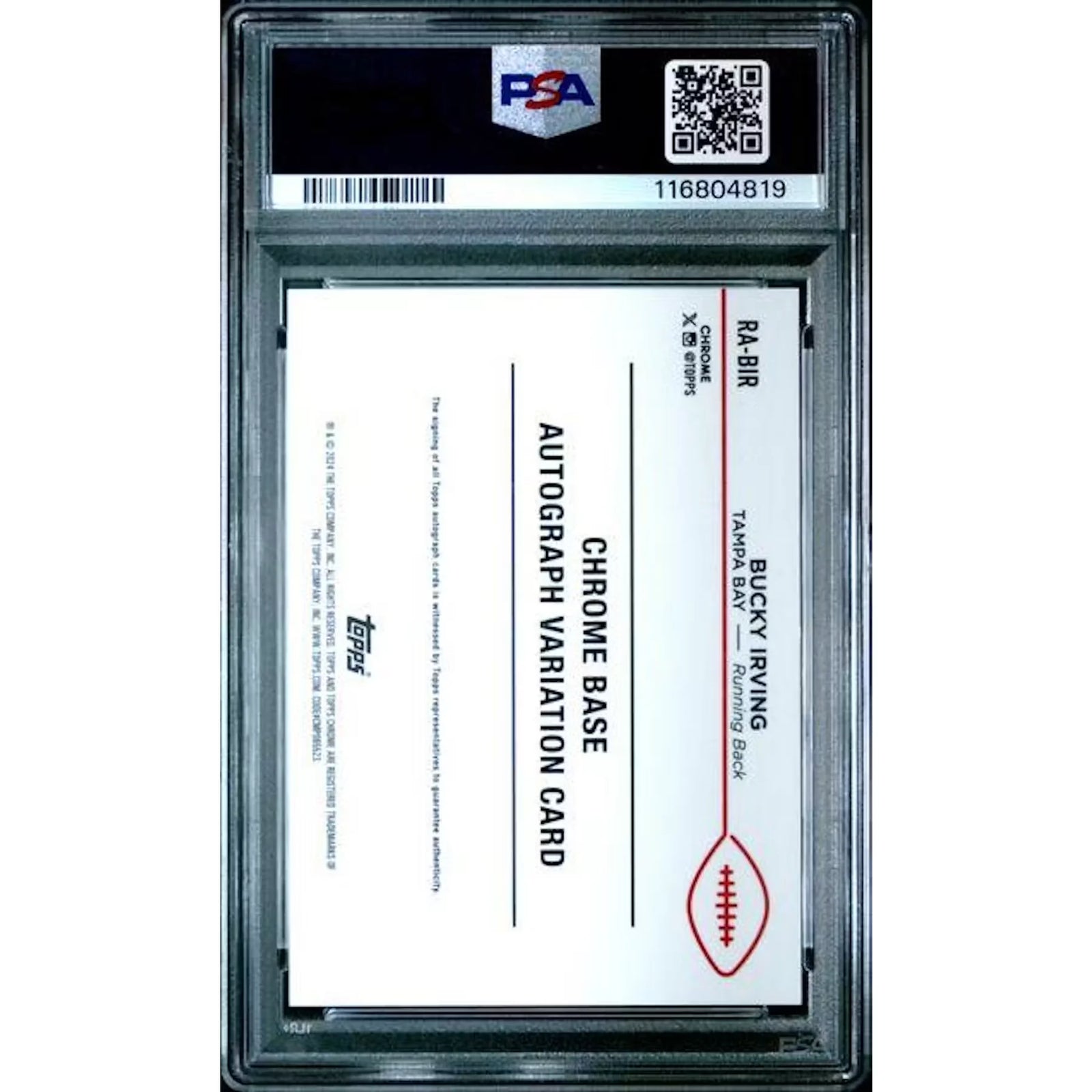Bucky Irving 2024 Topps Chrome Sapphire Rookie Auto | Purple Variation PSA 10