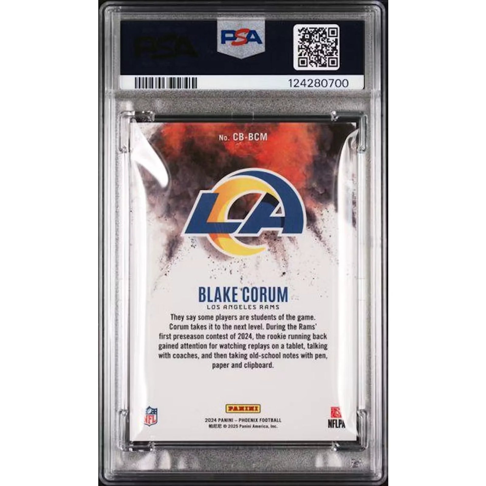 Blake Corum 2024 Panini Phoenix Color Blast Rookie Card | PSA 10