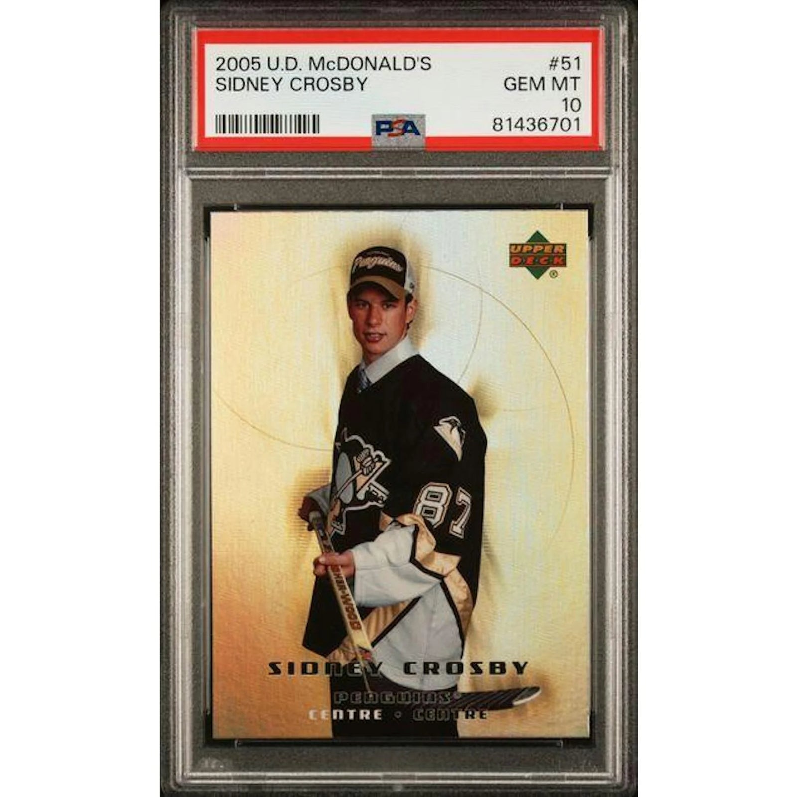 Sidney Crosby 2005 Upper Deck McDonald's #51 | PSA 10
