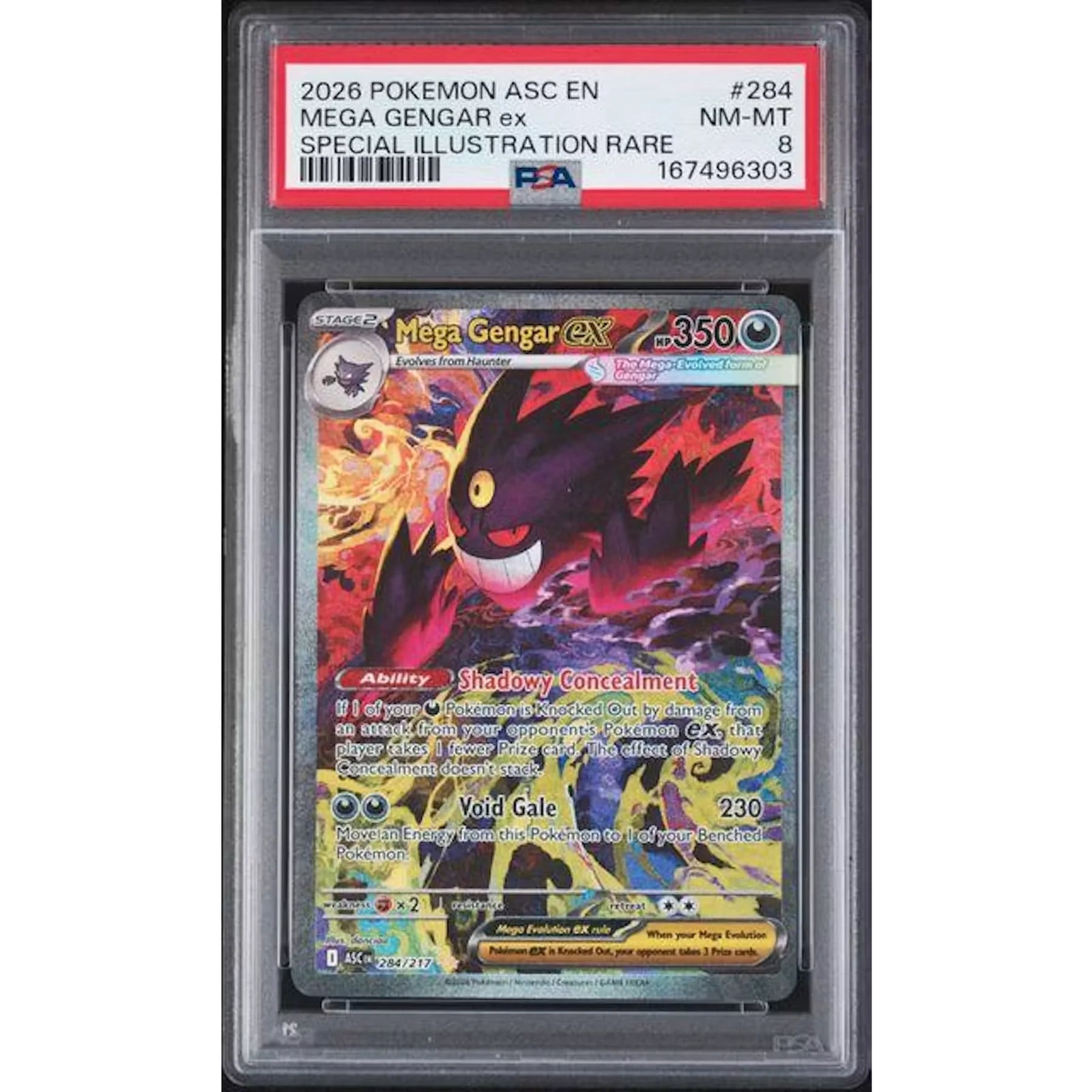 2026 Pokemon Ascended Heroes Mega Gengar Ex SIR #284 | PSA 8