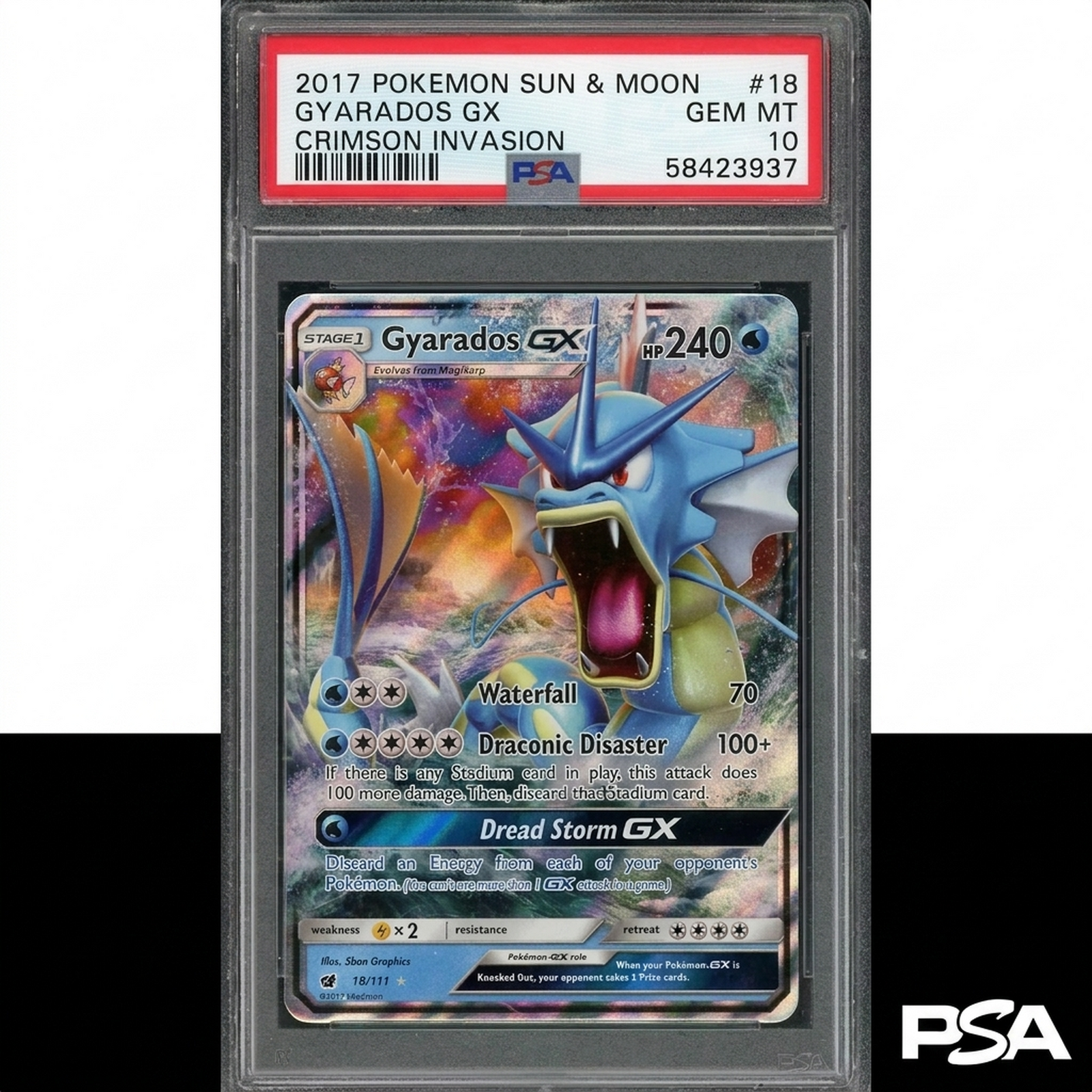 2017 Pokemon Crimson Invasion Gyarados GX #18 | PSA 10