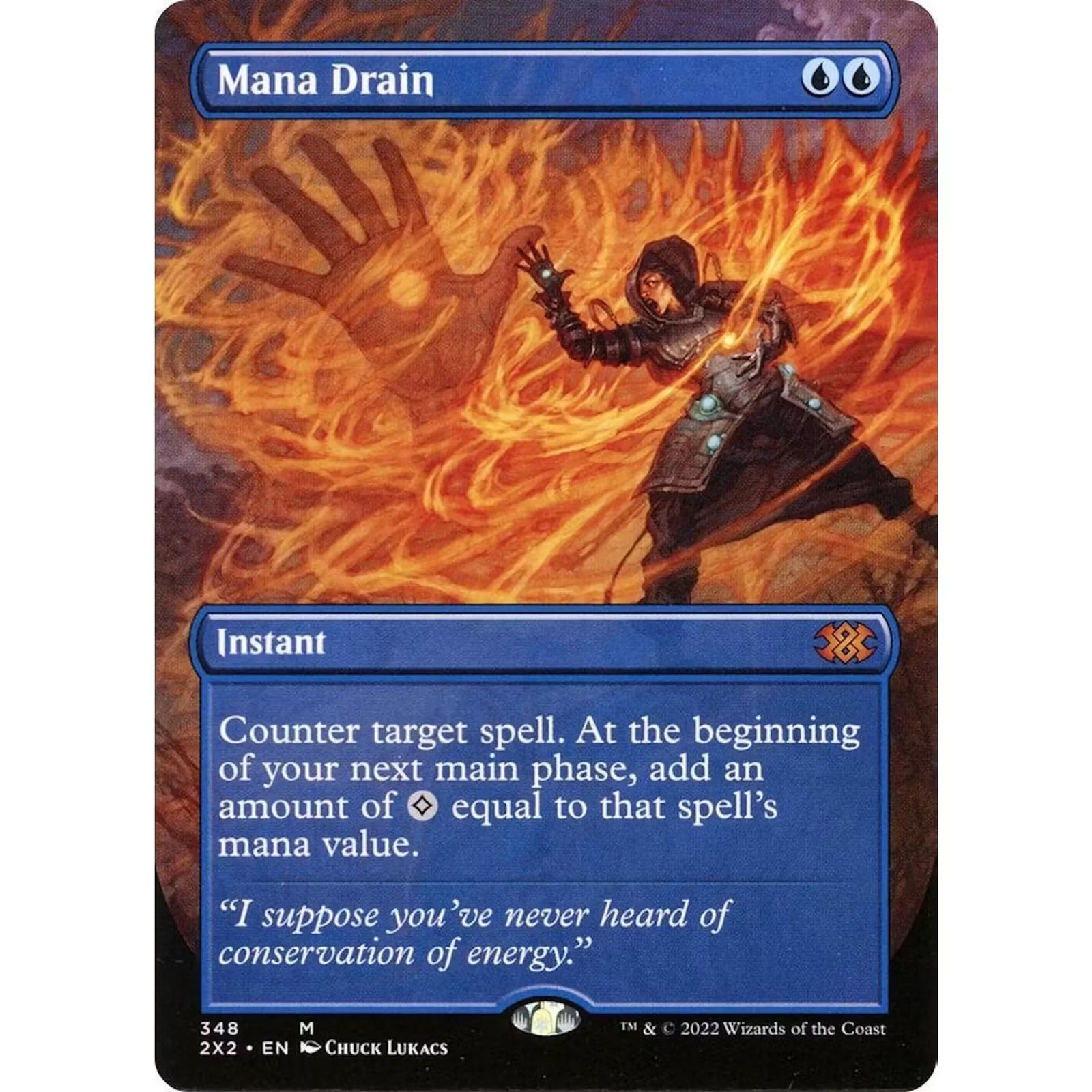 Magic the Gathering Mana Drain 348 Borderless | Double Masters 2022 2X2 | Near Mint