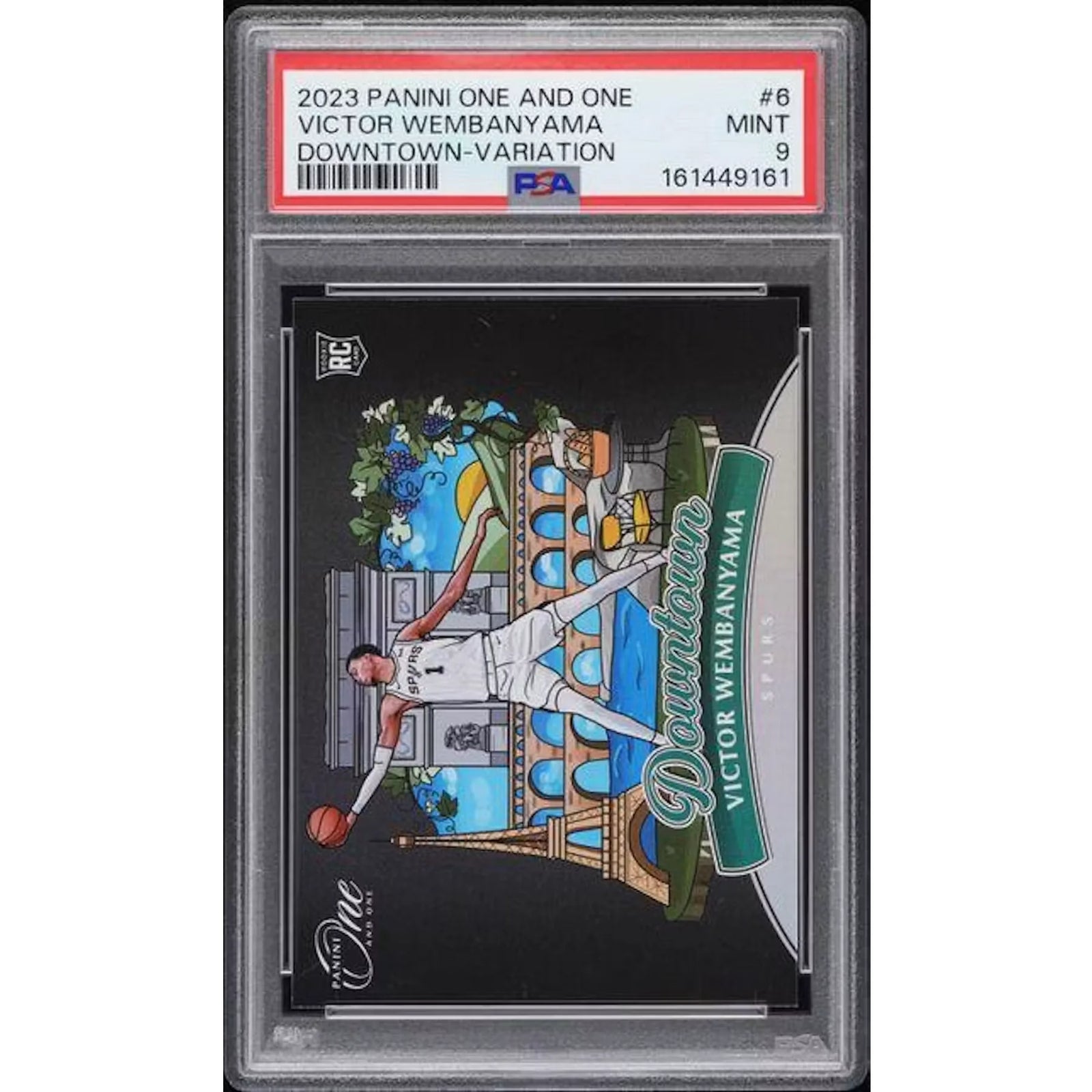 Victor Wembanyama 2023 Panini One and One Downtown Variation Rookie #6 | PSA 9