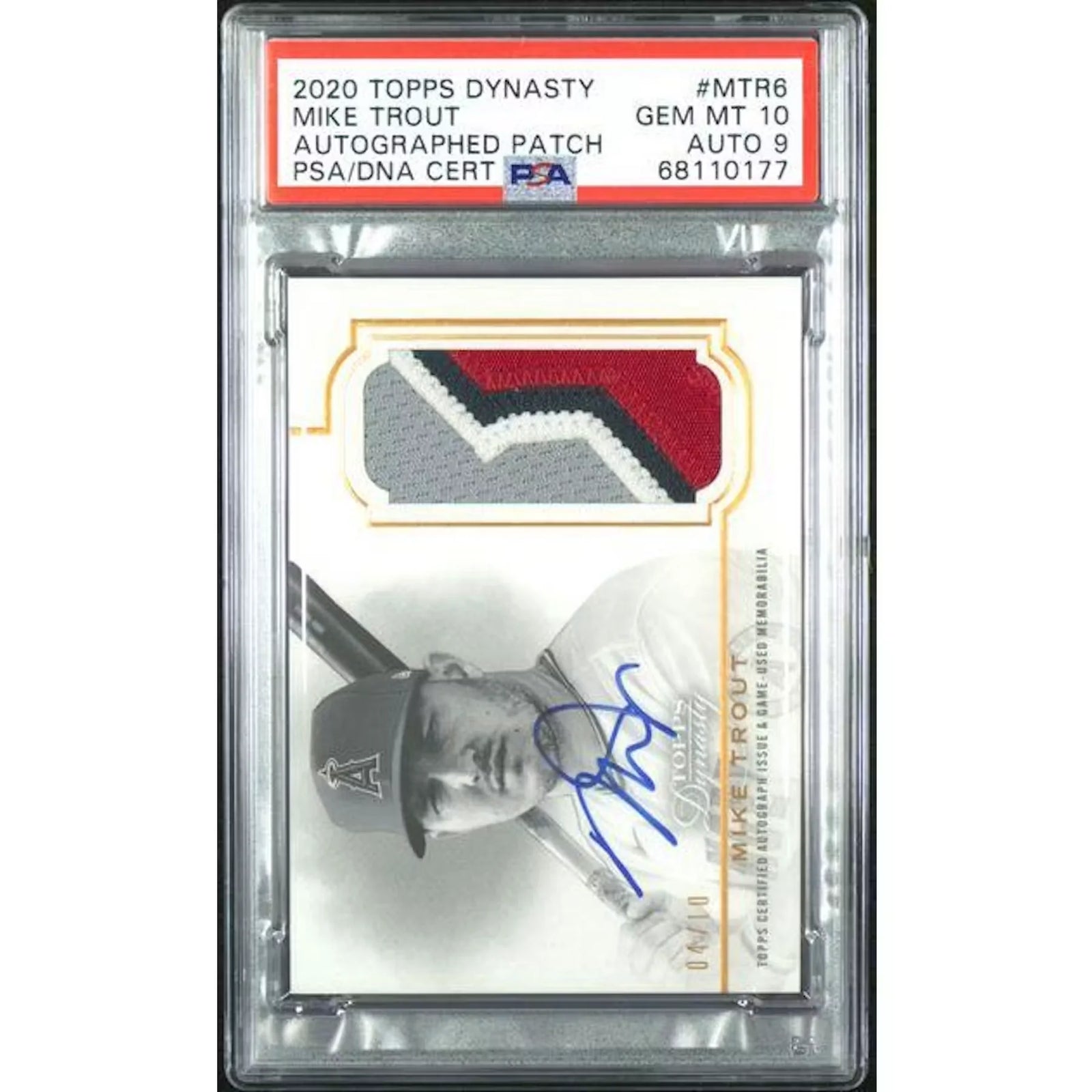 Mike Trout Signed 2020 Topps Dynasty Auto Patch Card | PSA 10