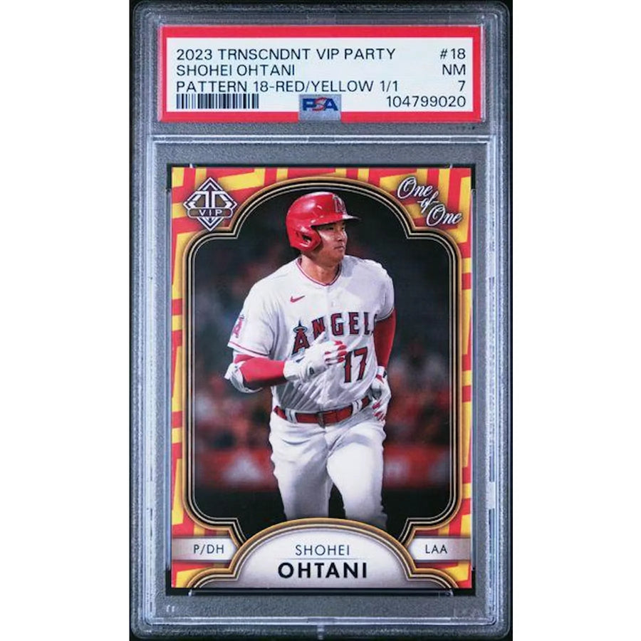 Shohei Ohtani 2023 Topps Transcendent 1/1 Red Yellow Pattern #18 | PSA 7
