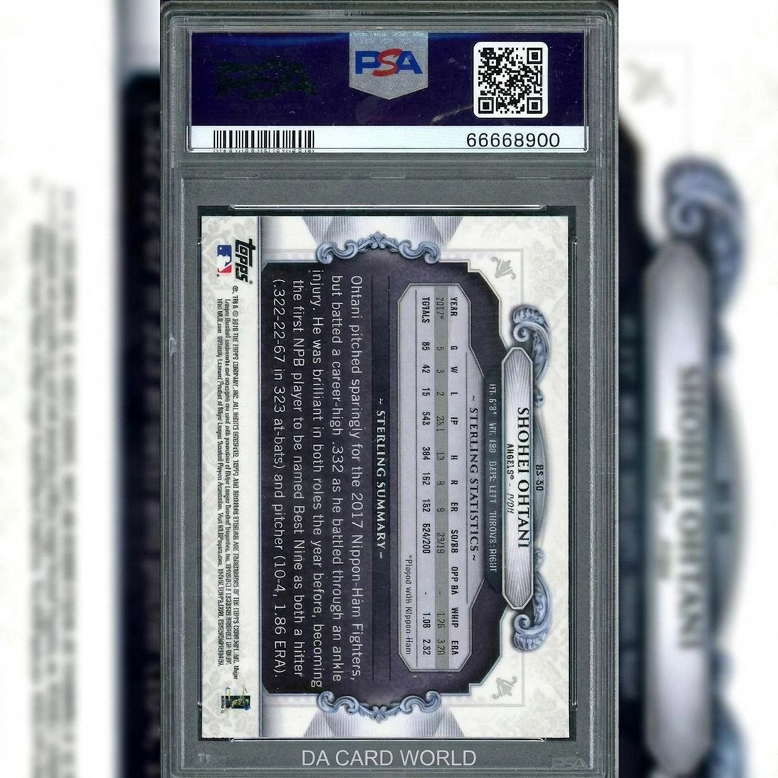 Shohei Ohtani 2018 Bowman Chrome Sterling Continuity Rookie #BS-SO | PSA 10