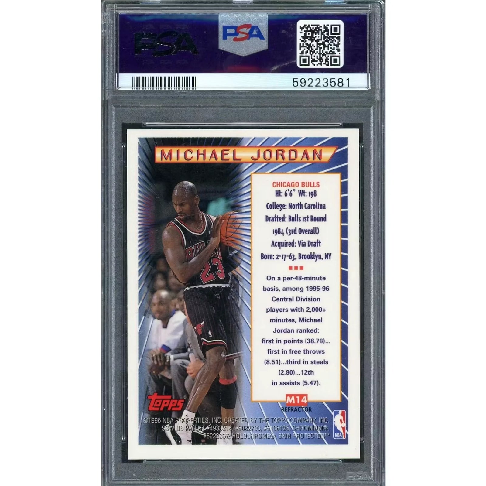 Michael Jordan 1996 Topps Mystery Finest #M14 Card | PSA 9