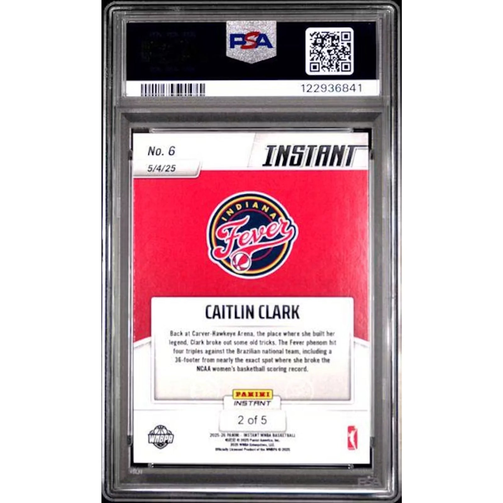 Caitlin Clark 2025 Panini Instant Lighting Card #6 | PSA 10