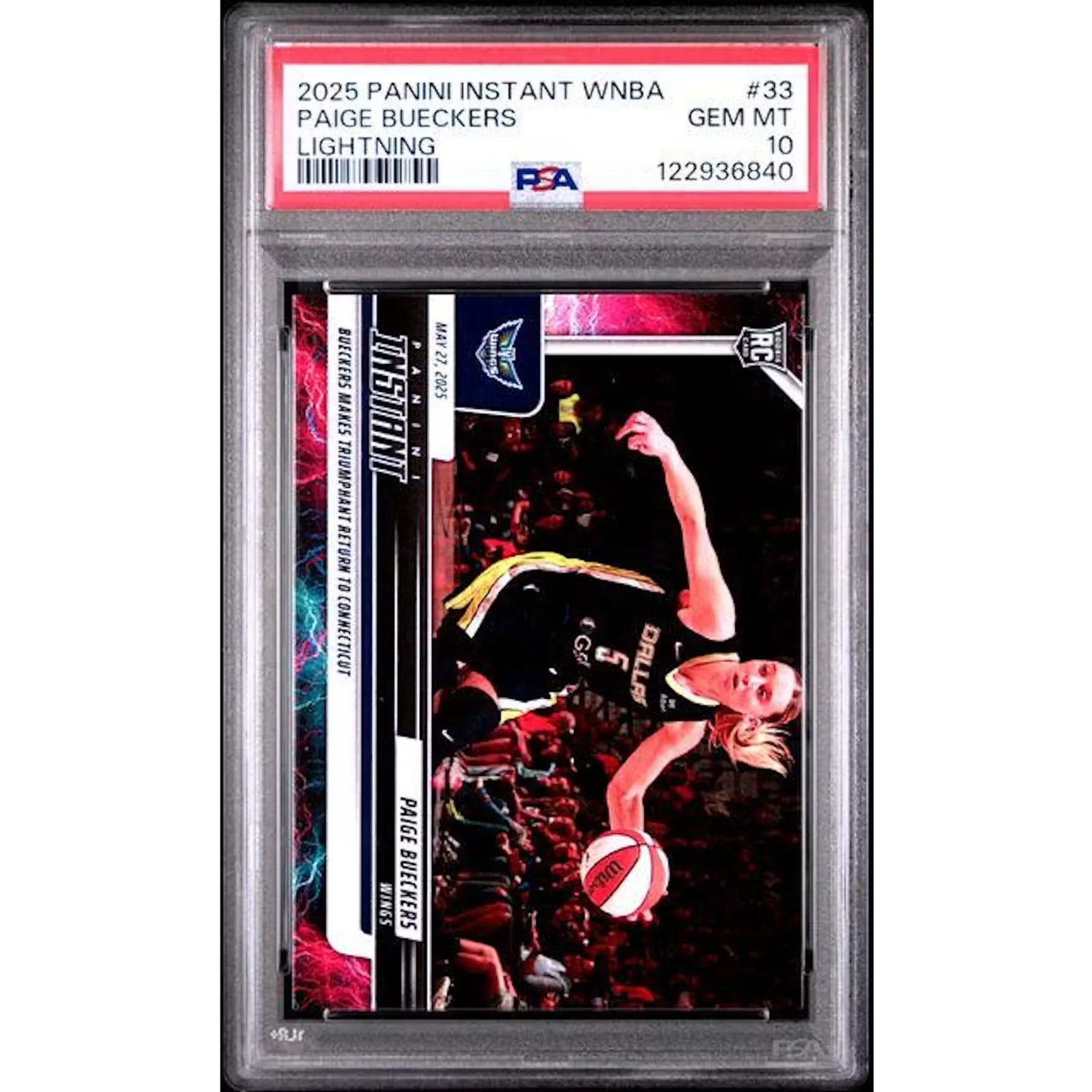 Paige Bueckers 2025 Panini Instant Lighting #33 Card | PSA 10