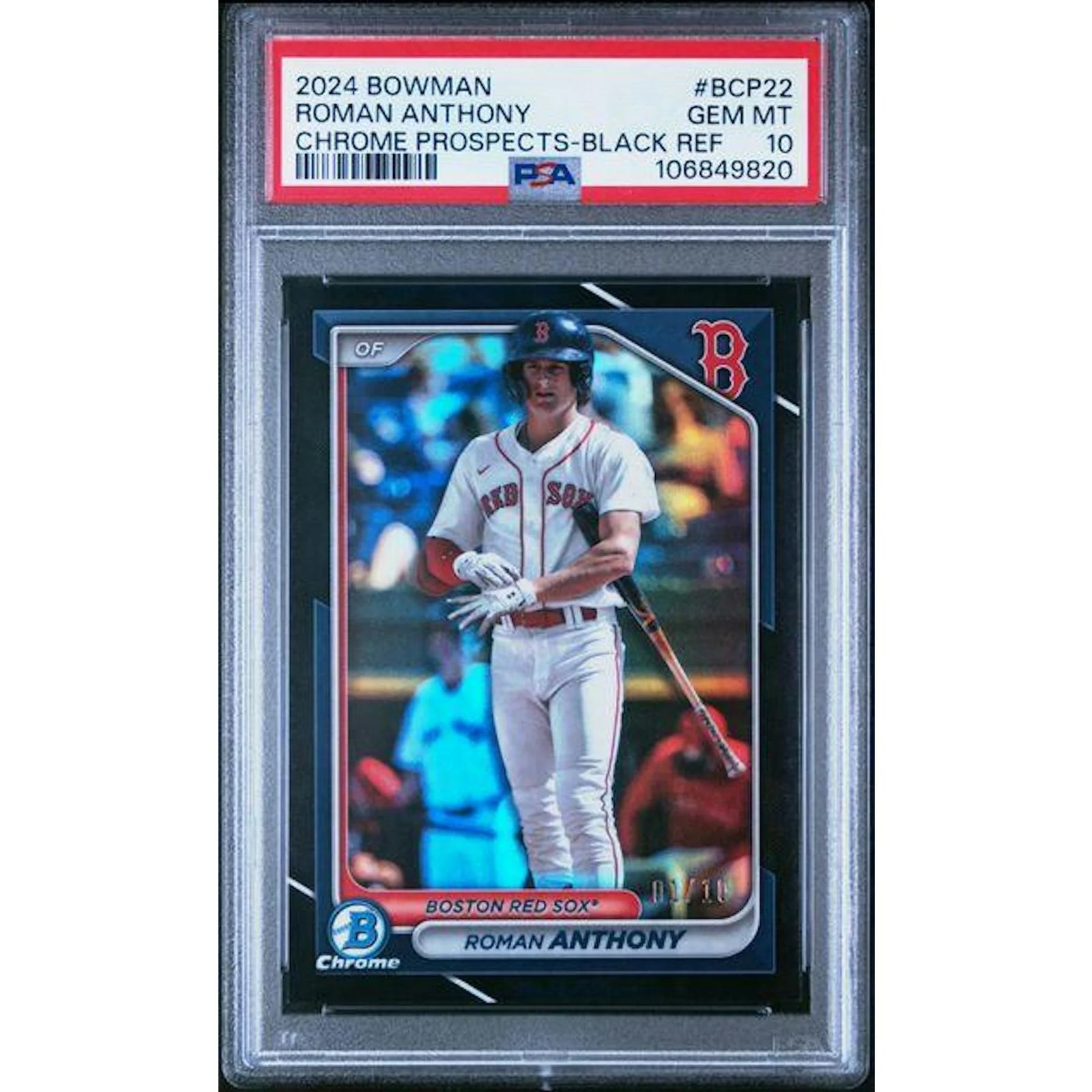 Roman Anthony 2024 Bowman Chrome Black Refractor #BCP-22 | PSA 10