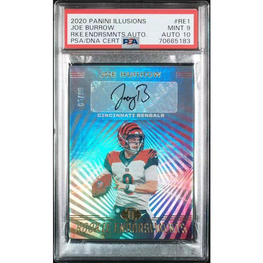 Joe Burrow 2020 Panini Illusions Rookie Endorsements Auto | PSA 9 Auto 10